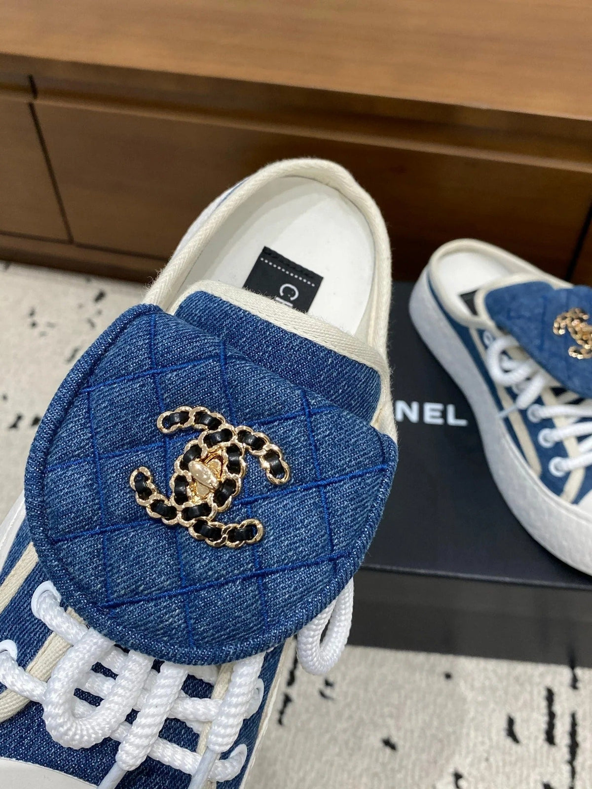 Chanel 2026 Platform Mule Sneakers Canvas Leather 790071