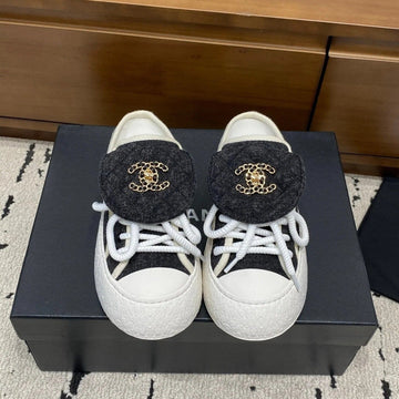 Chanel 2026 Platform Mule Sneakers Canvas Leather 790071