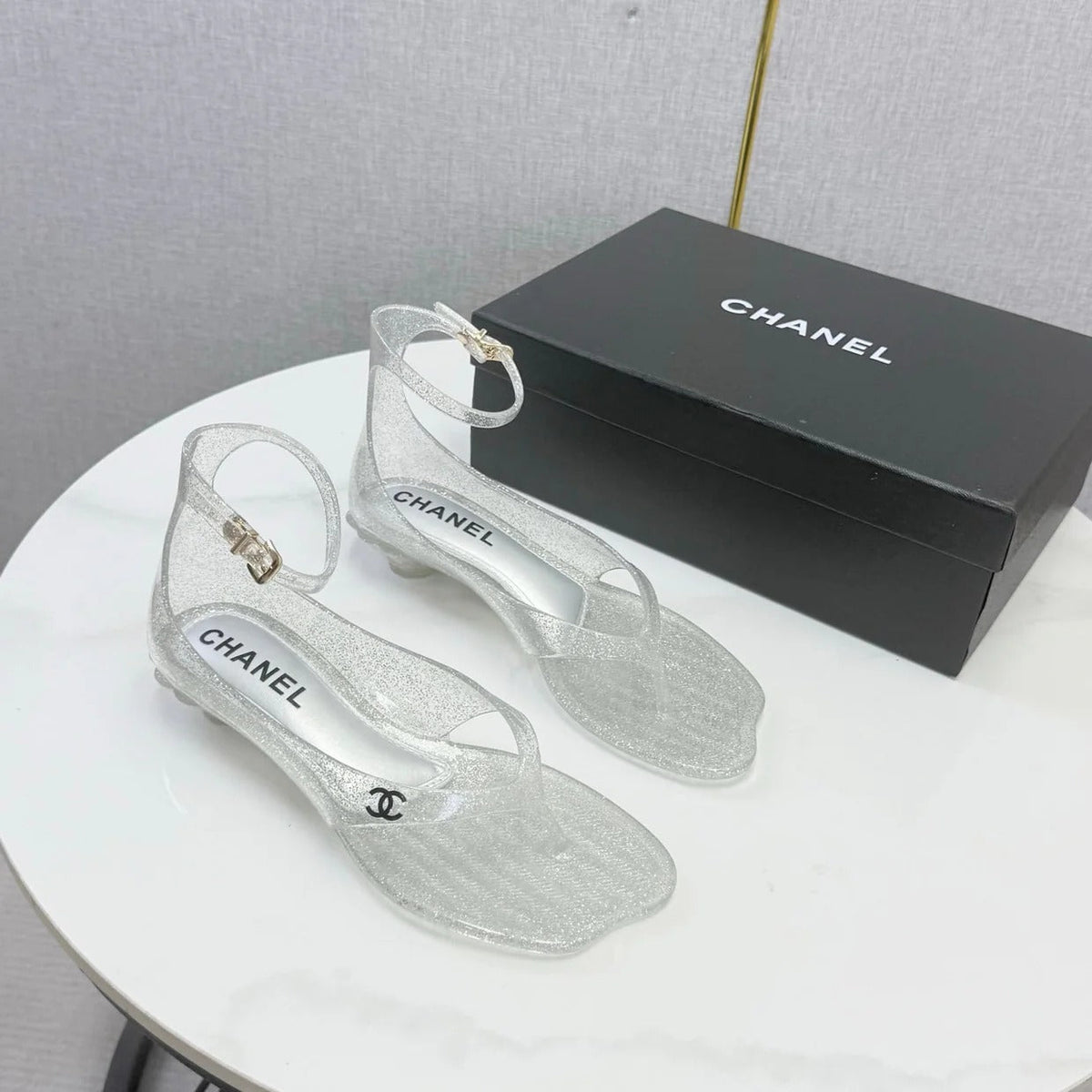 Chanel 2026 Thong Sandals CPU Crystal Lining 801673