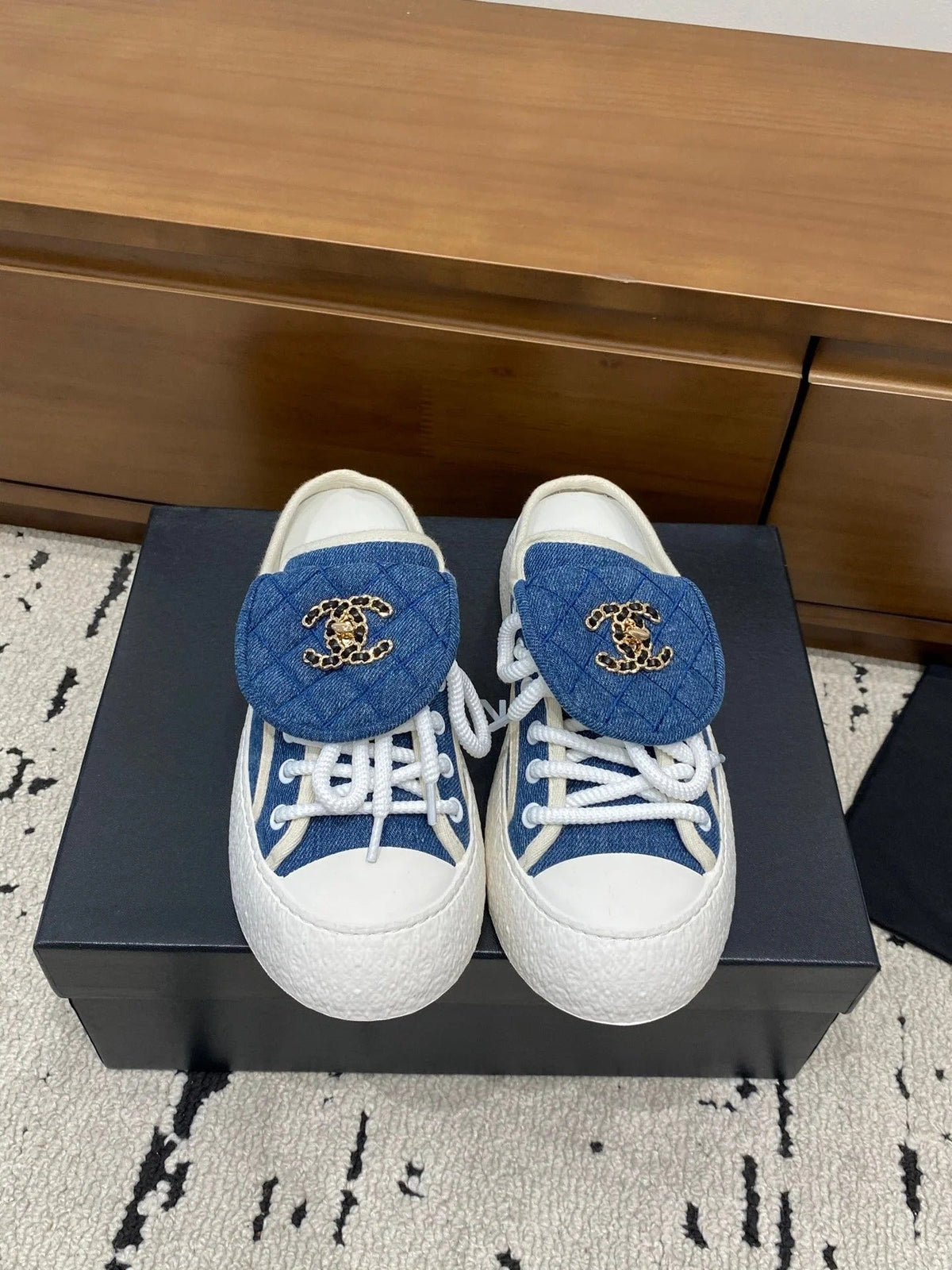 Chanel 2026 Platform Mule Sneakers Canvas Leather 790071