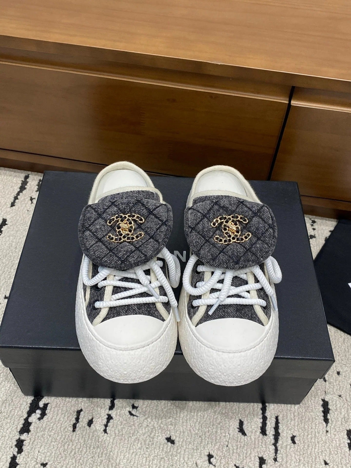 Chanel 2026 Platform Mule Sneakers Canvas Leather 790071