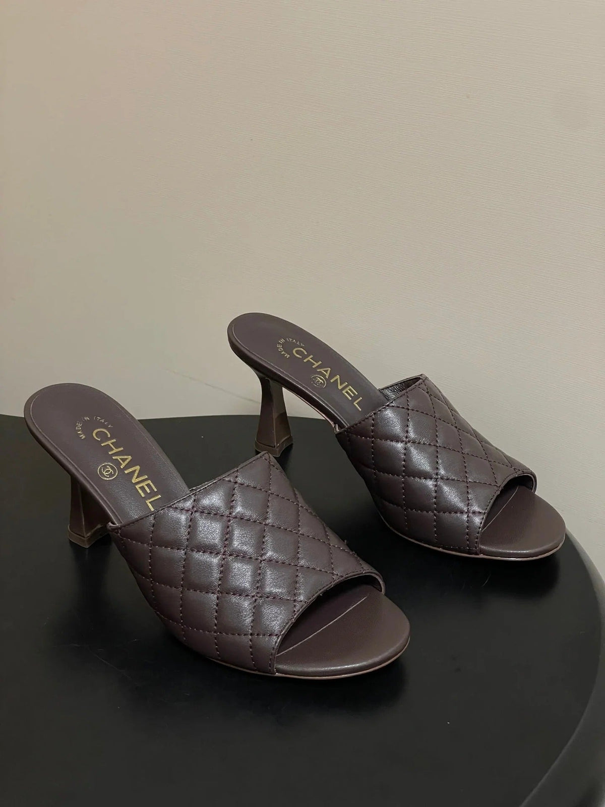 Chanel 2026 Peep-Toe High-Heeled Sandals Leather Sheepskin 834720