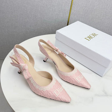 CD 26 Embroidered Slingback 65 Pink Canvas 620370