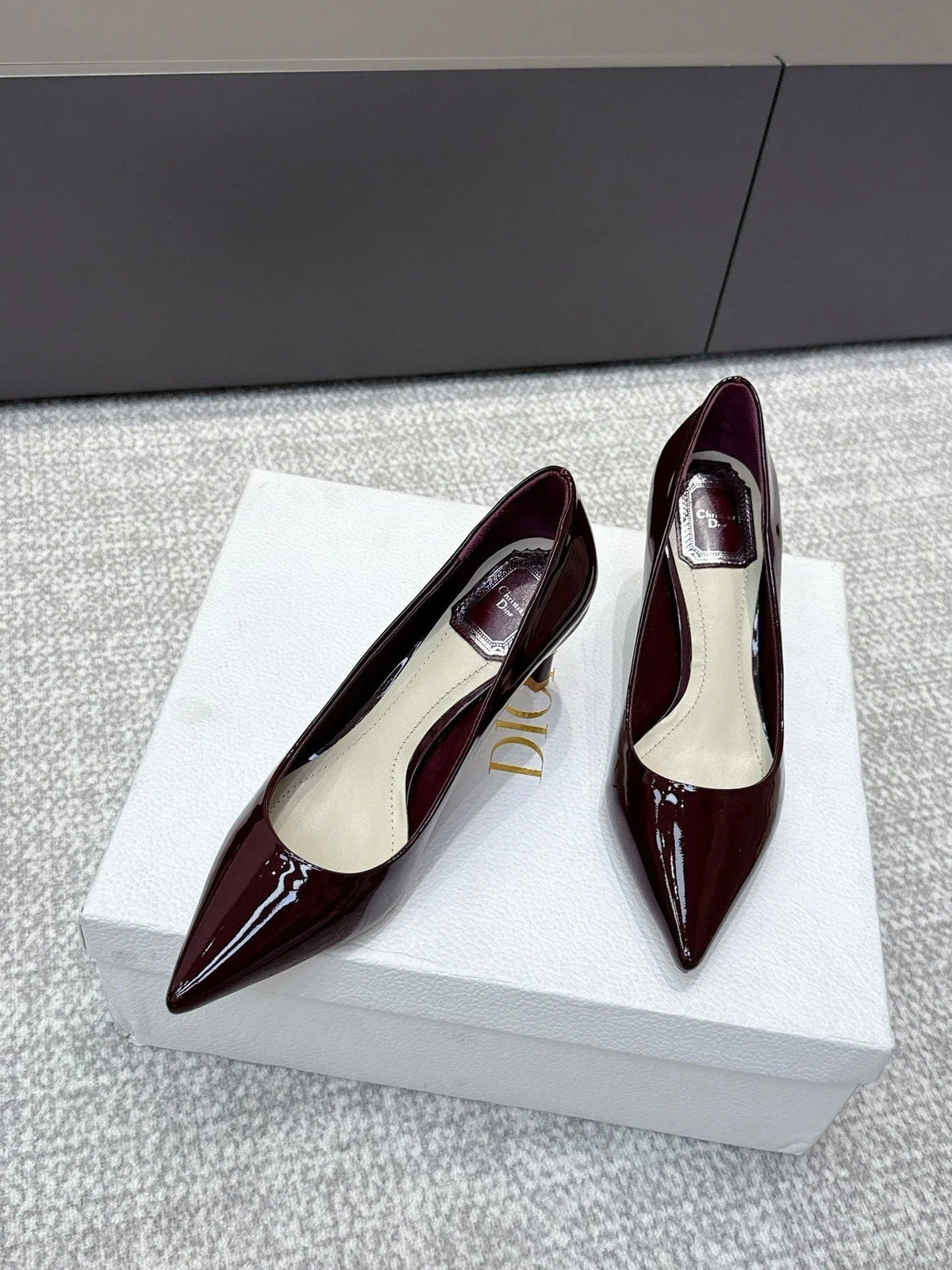 CD 26s High Heels Pump 85 Dark Burgundy Patent Leather 661473