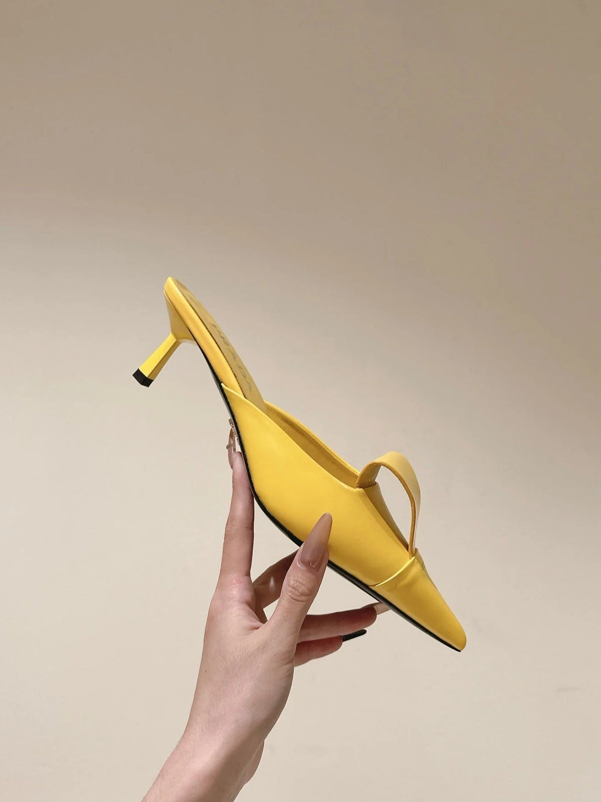 PRA 2026S High Heel Mule 65 Yellow Sheepskin 657673
