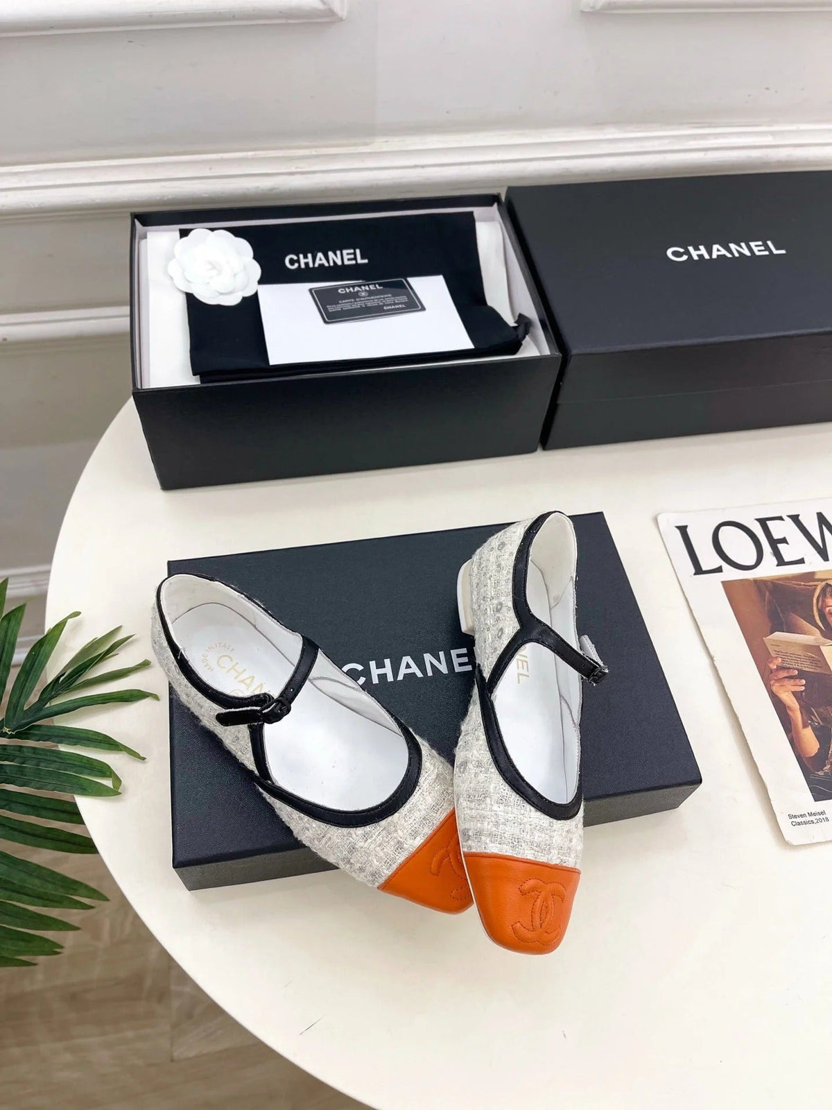 Chanel 2026 Mary Jane Flats Leather Sheepskin Tweed 831380