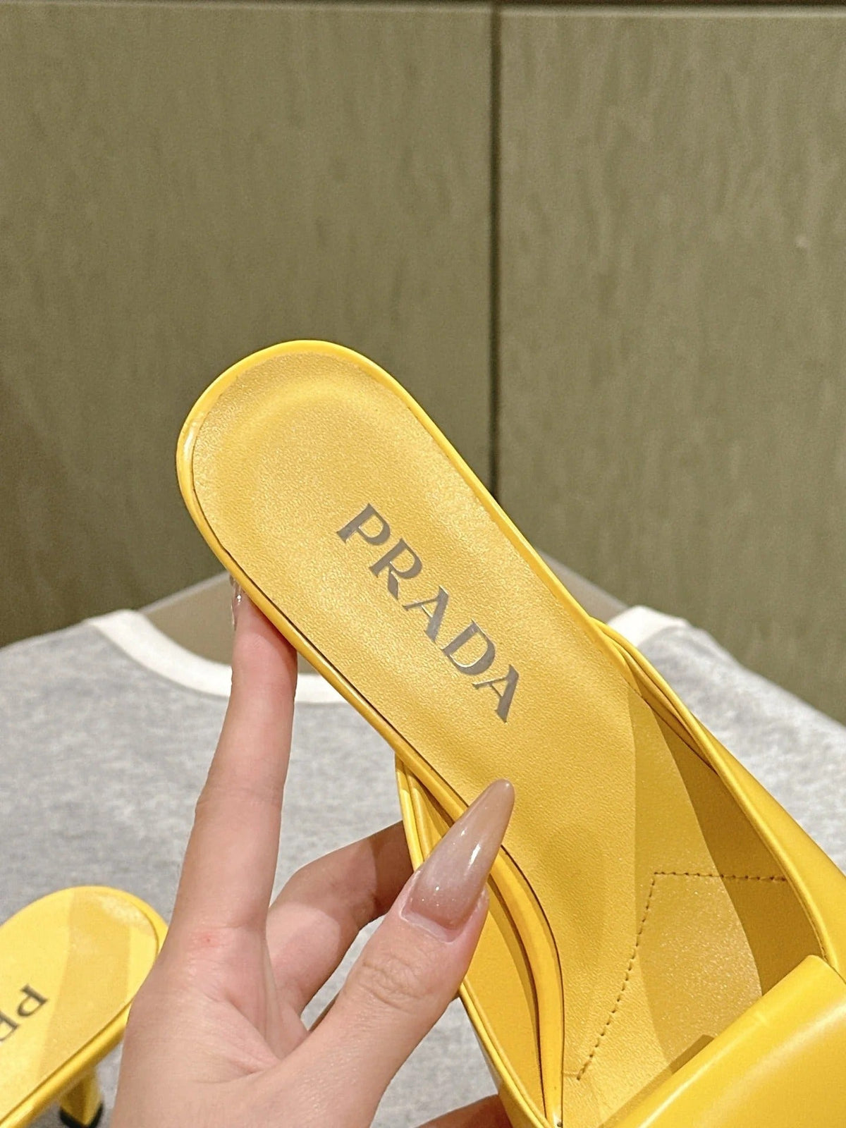 PRA 2026S High Heel Mule 65 Yellow Sheepskin 657673