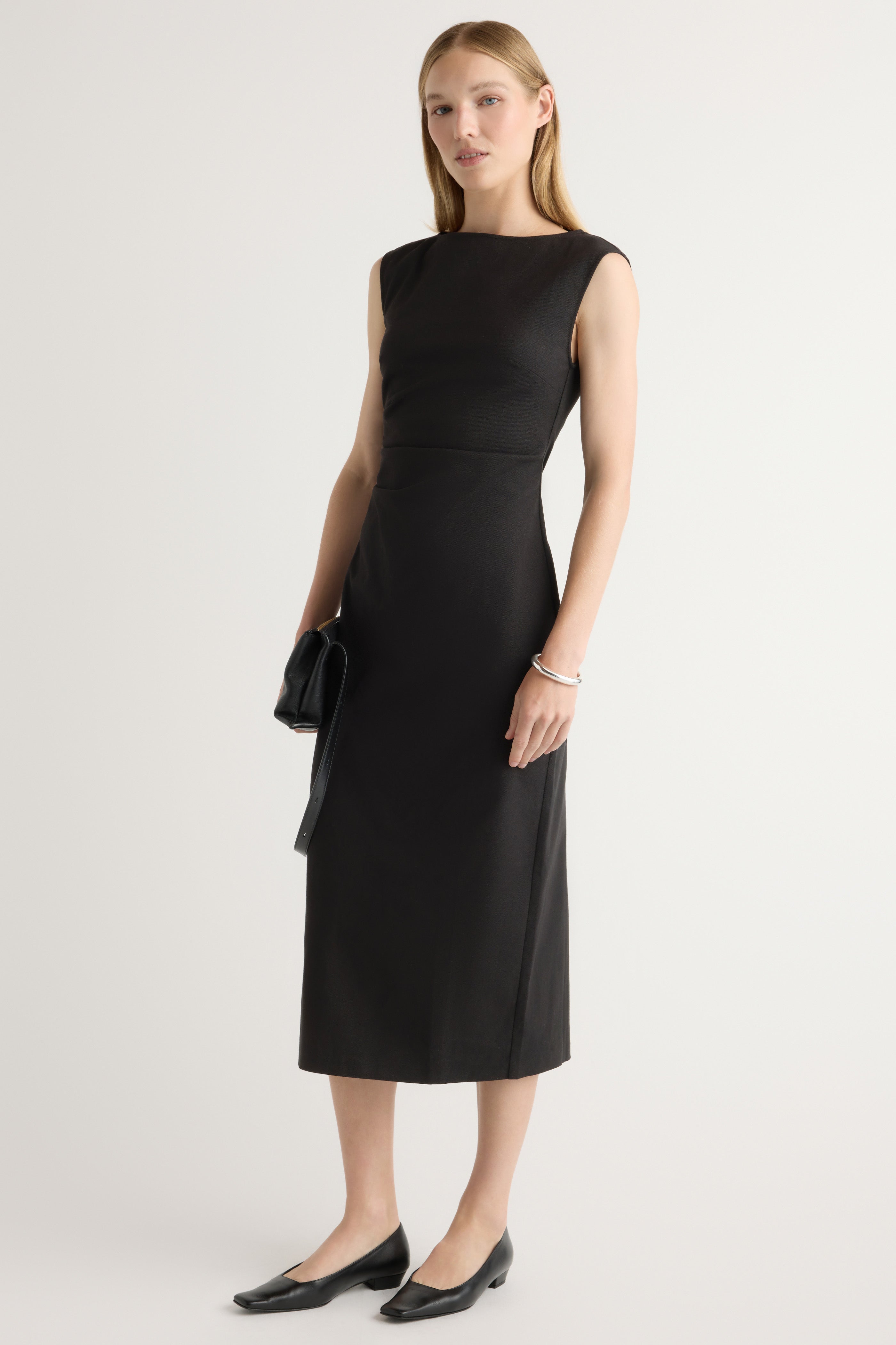 Inari Cotton Twill Boat-Neck Dress
