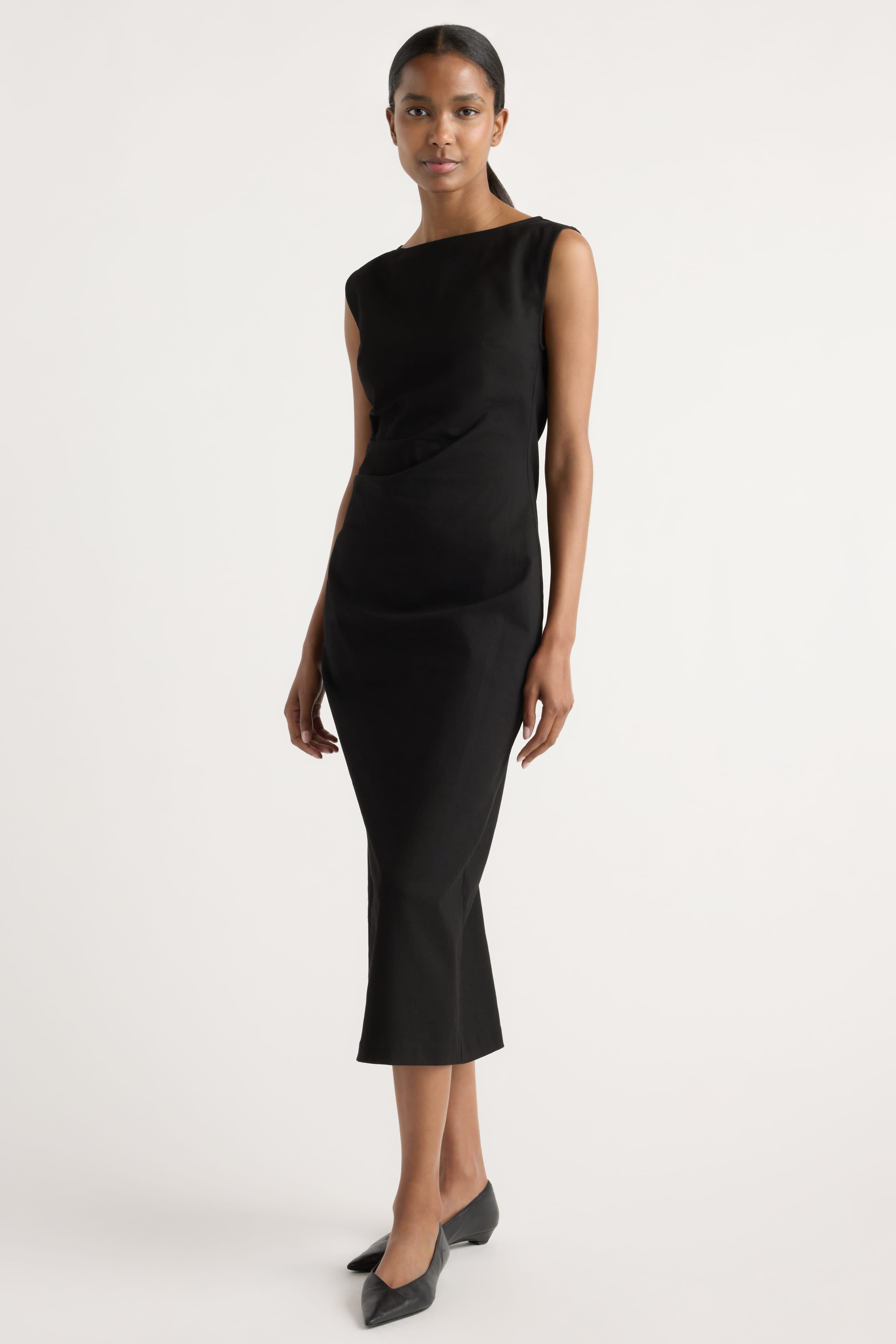 Inari Cotton Twill Boat-Neck Dress
