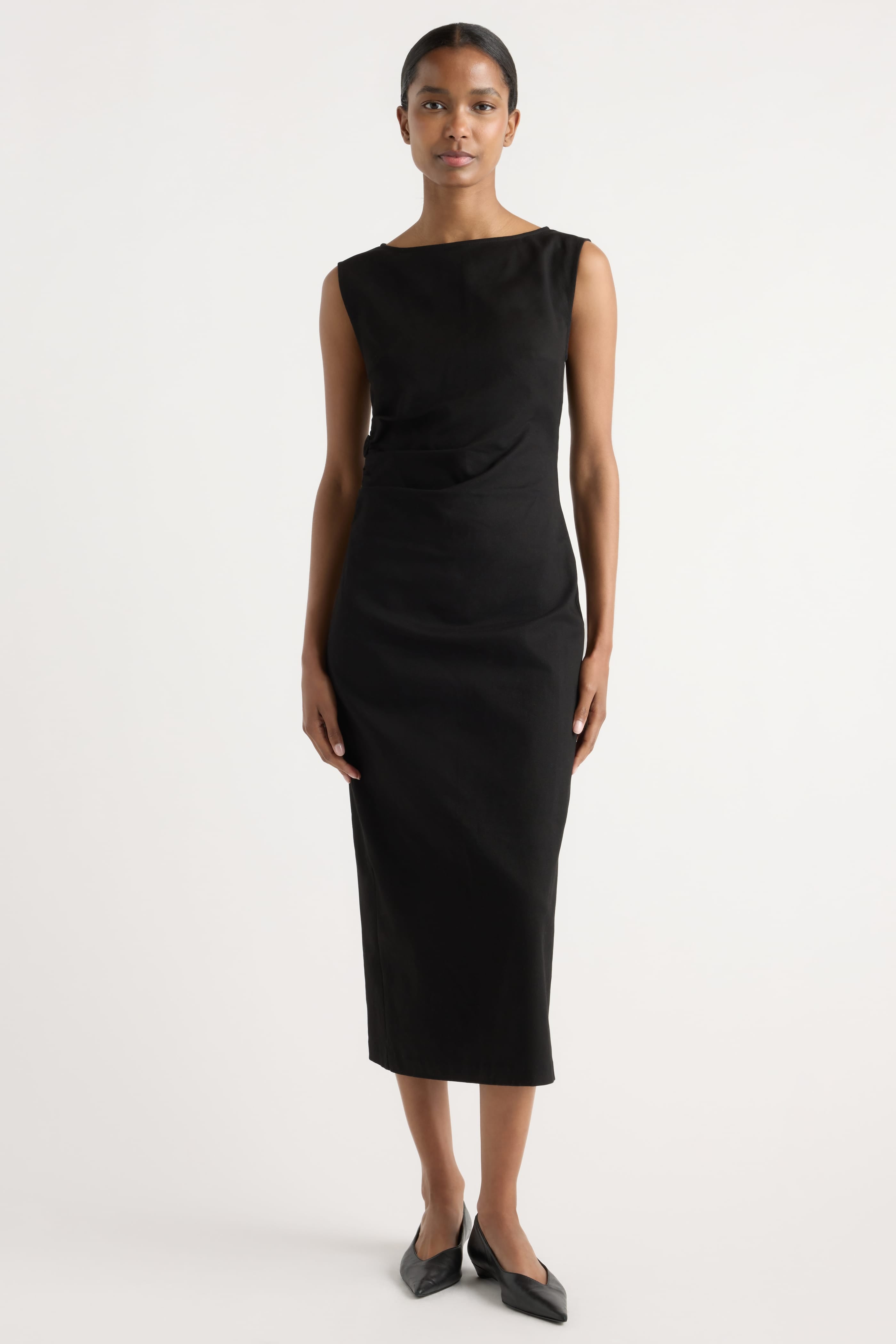 Inari Cotton Twill Boat-Neck Dress
