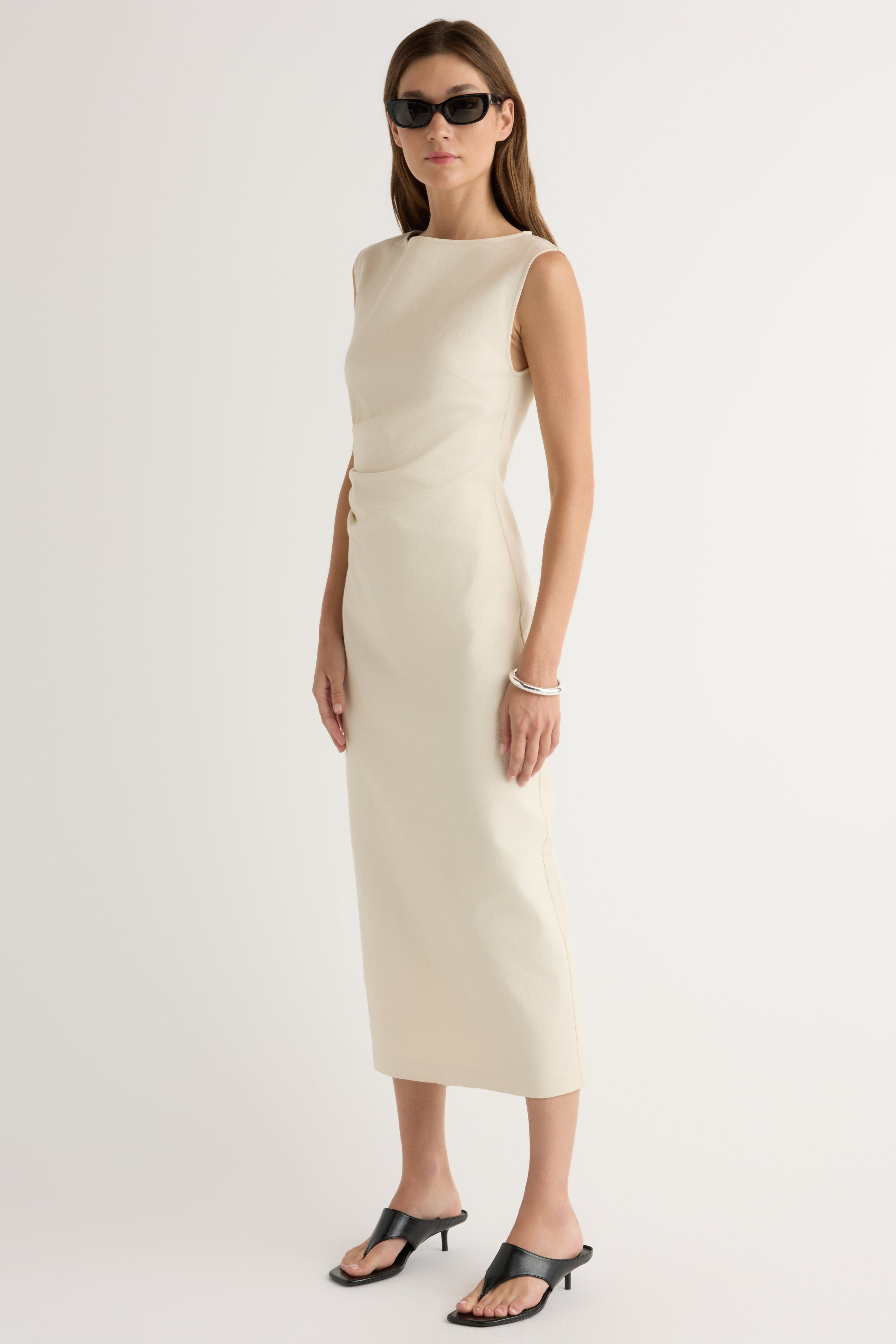 Inari Cotton Twill Boat-Neck Dress