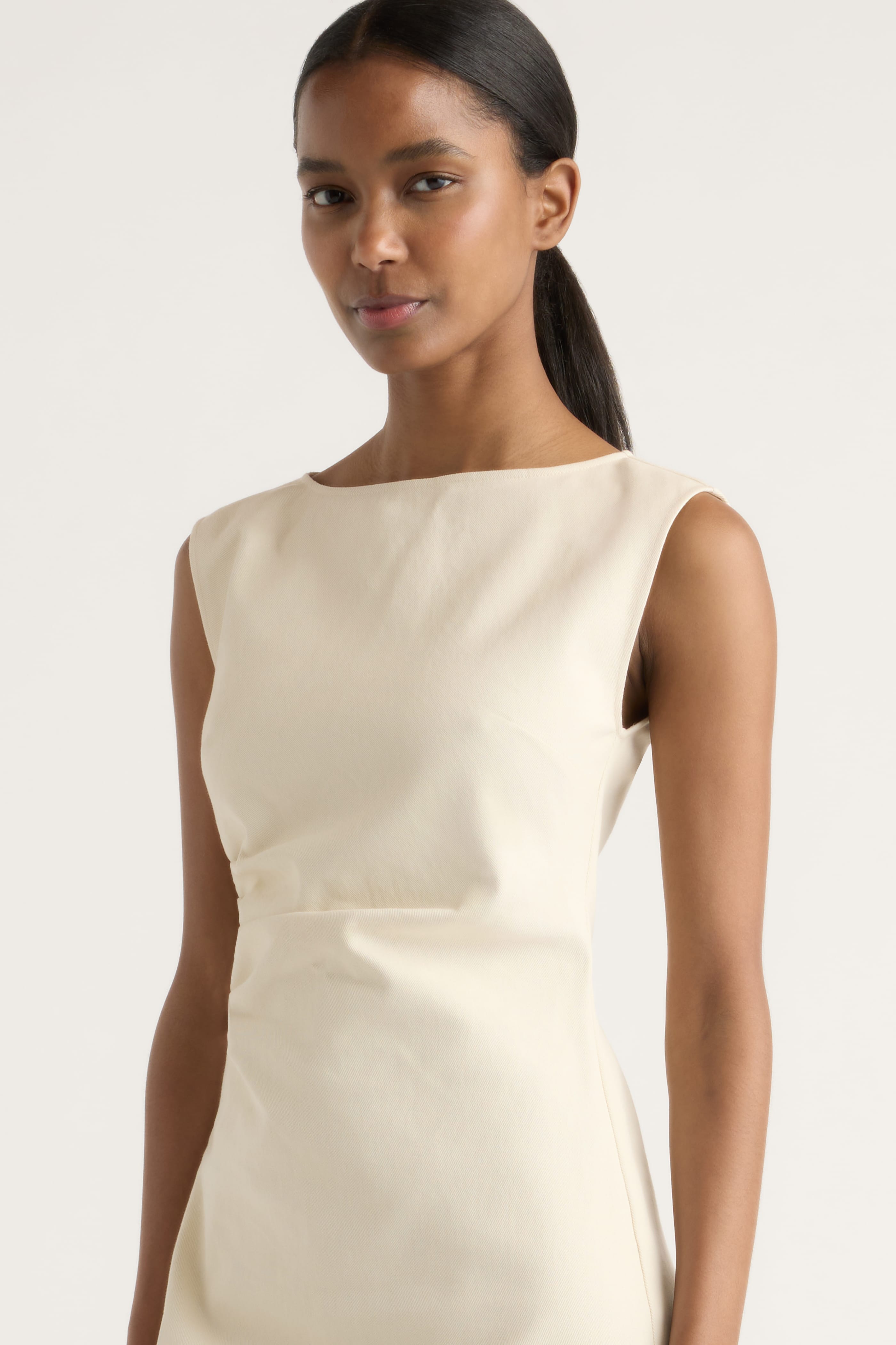 Inari Cotton Twill Boat-Neck Dress