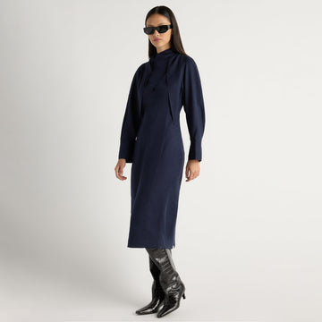 Jacinda Tencel Scarf-Neck Dress