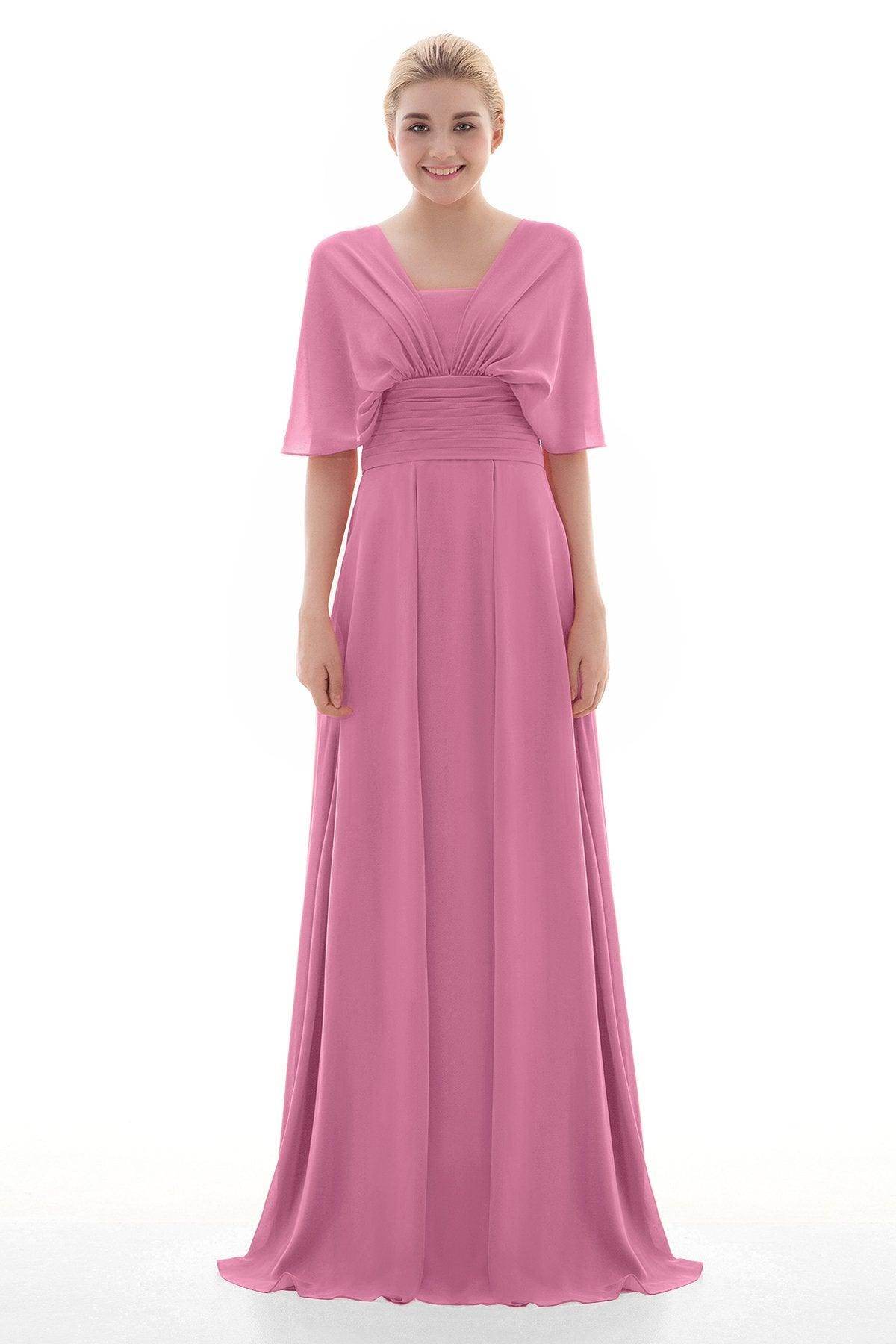 Sheath Floor Length Chiffon Bridesmaid Dress JOZF15001