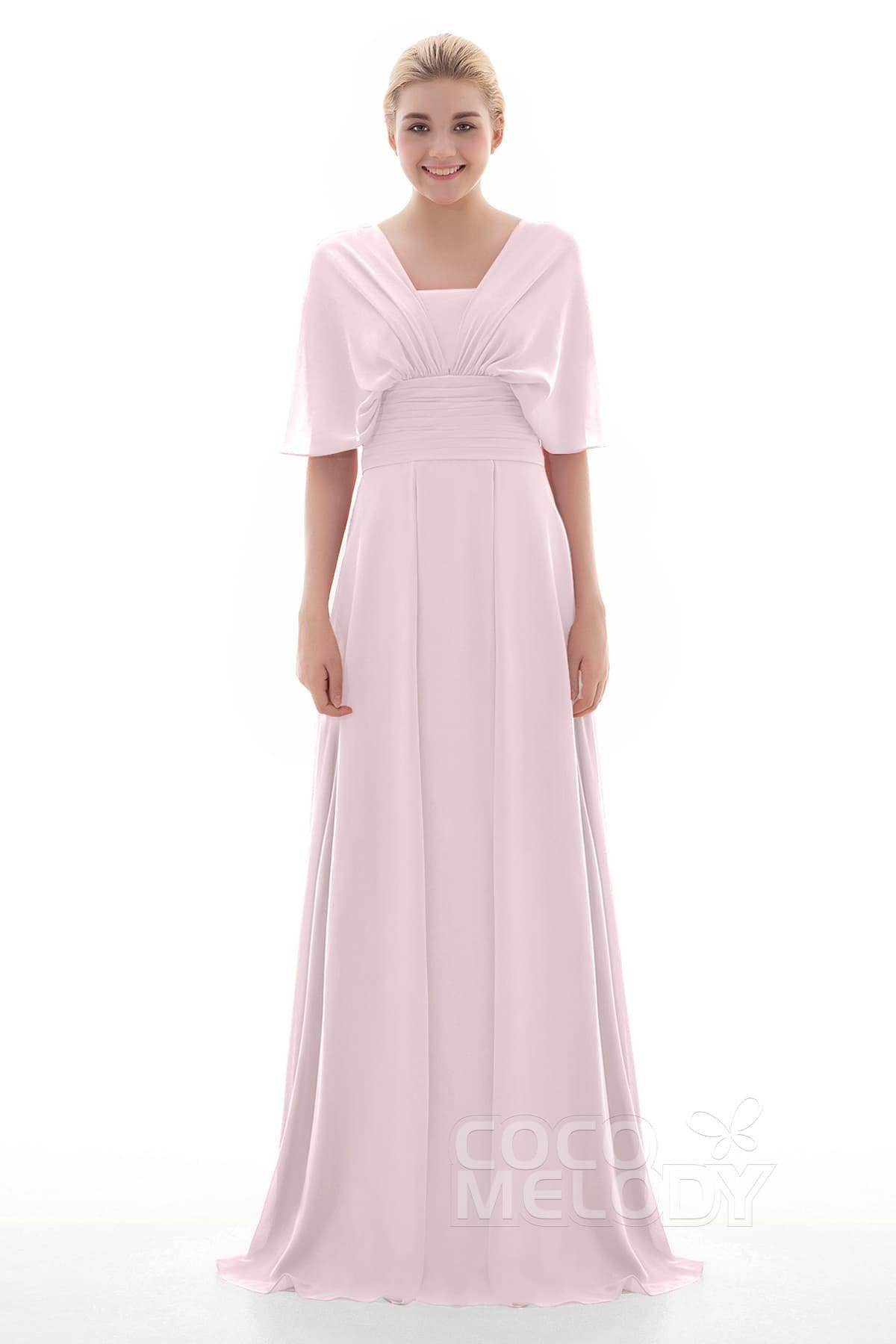 Sheath Floor Length Chiffon Bridesmaid Dress JOZF15001