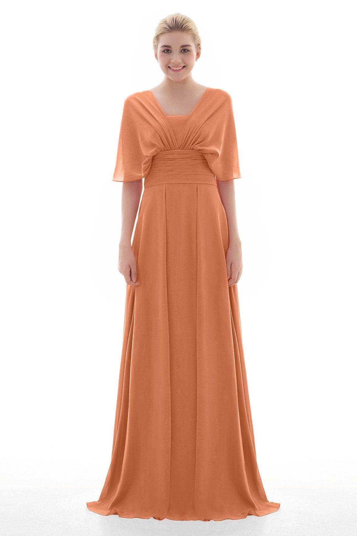 Sheath Floor Length Chiffon Bridesmaid Dress JOZF15001