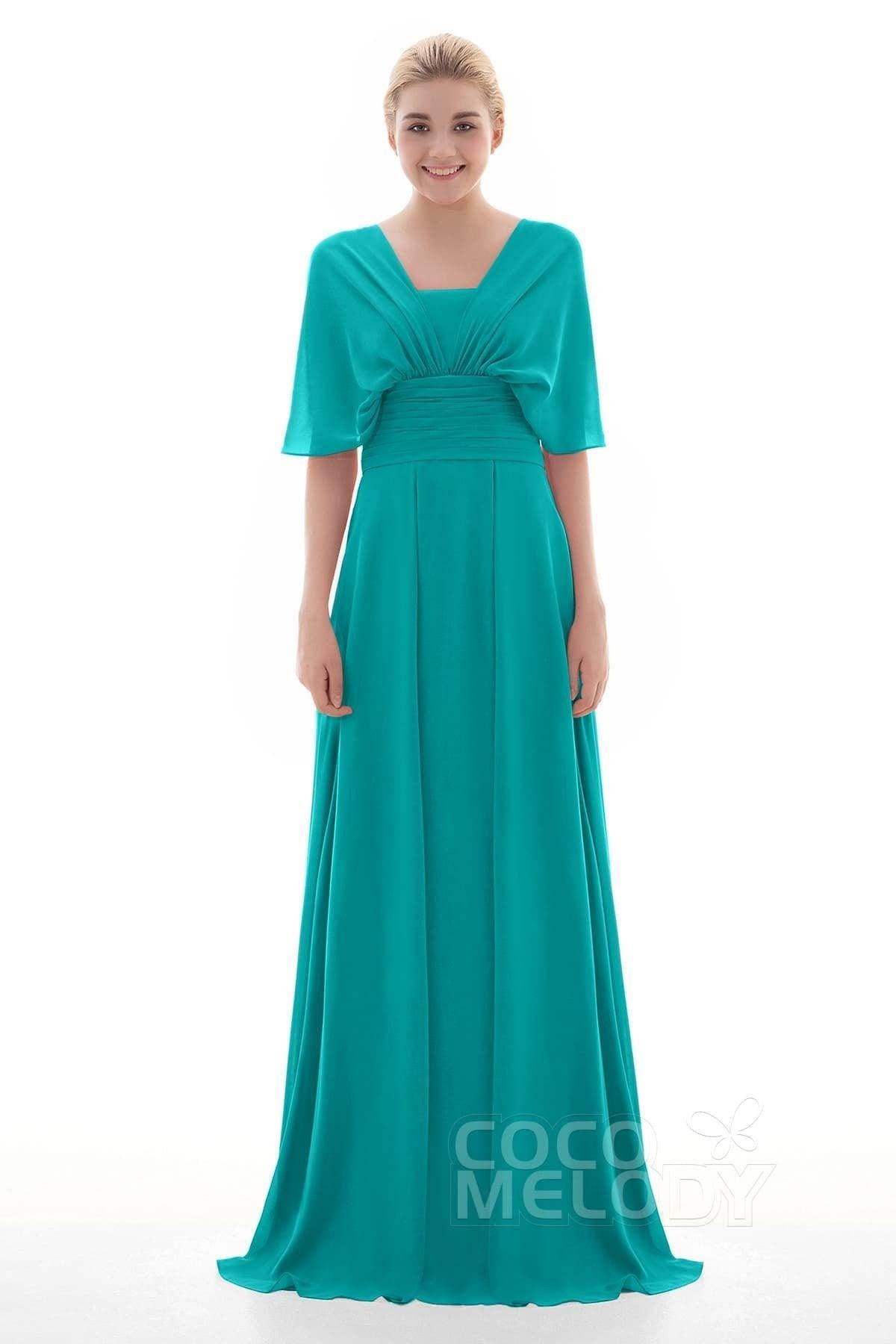 Sheath Floor Length Chiffon Bridesmaid Dress JOZF15001