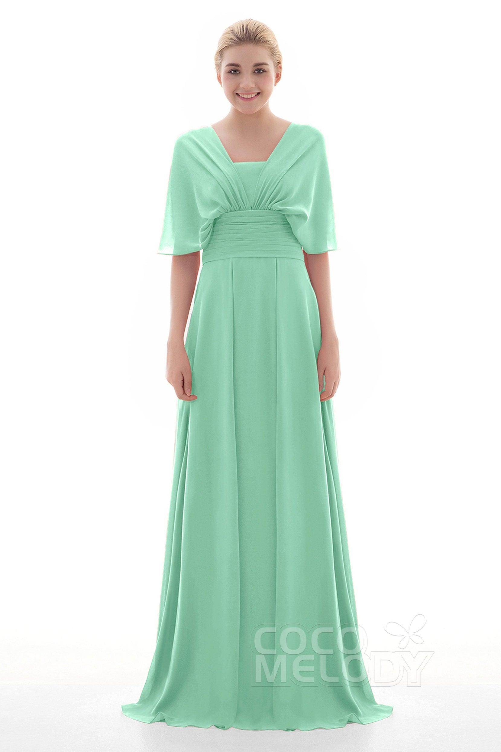 Sheath Floor Length Chiffon Bridesmaid Dress JOZF15001