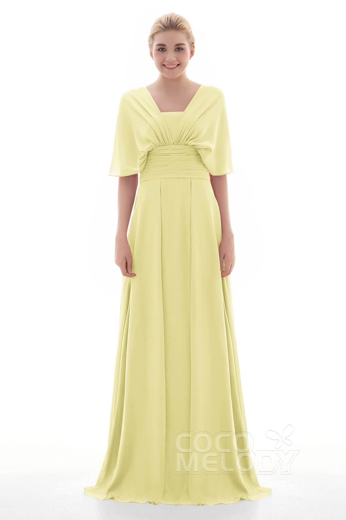 Sheath Floor Length Chiffon Bridesmaid Dress JOZF15001