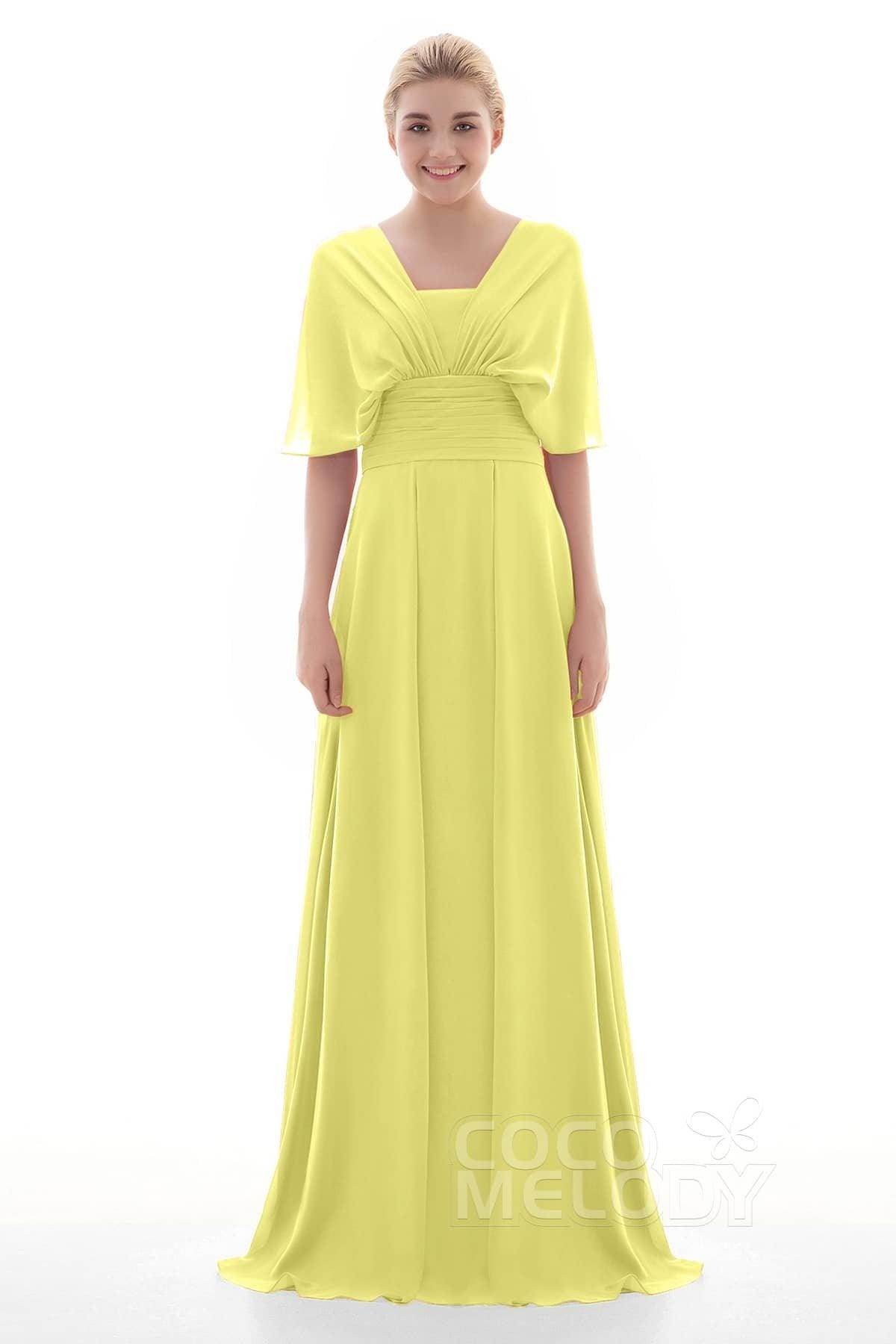Sheath Floor Length Chiffon Bridesmaid Dress JOZF15001
