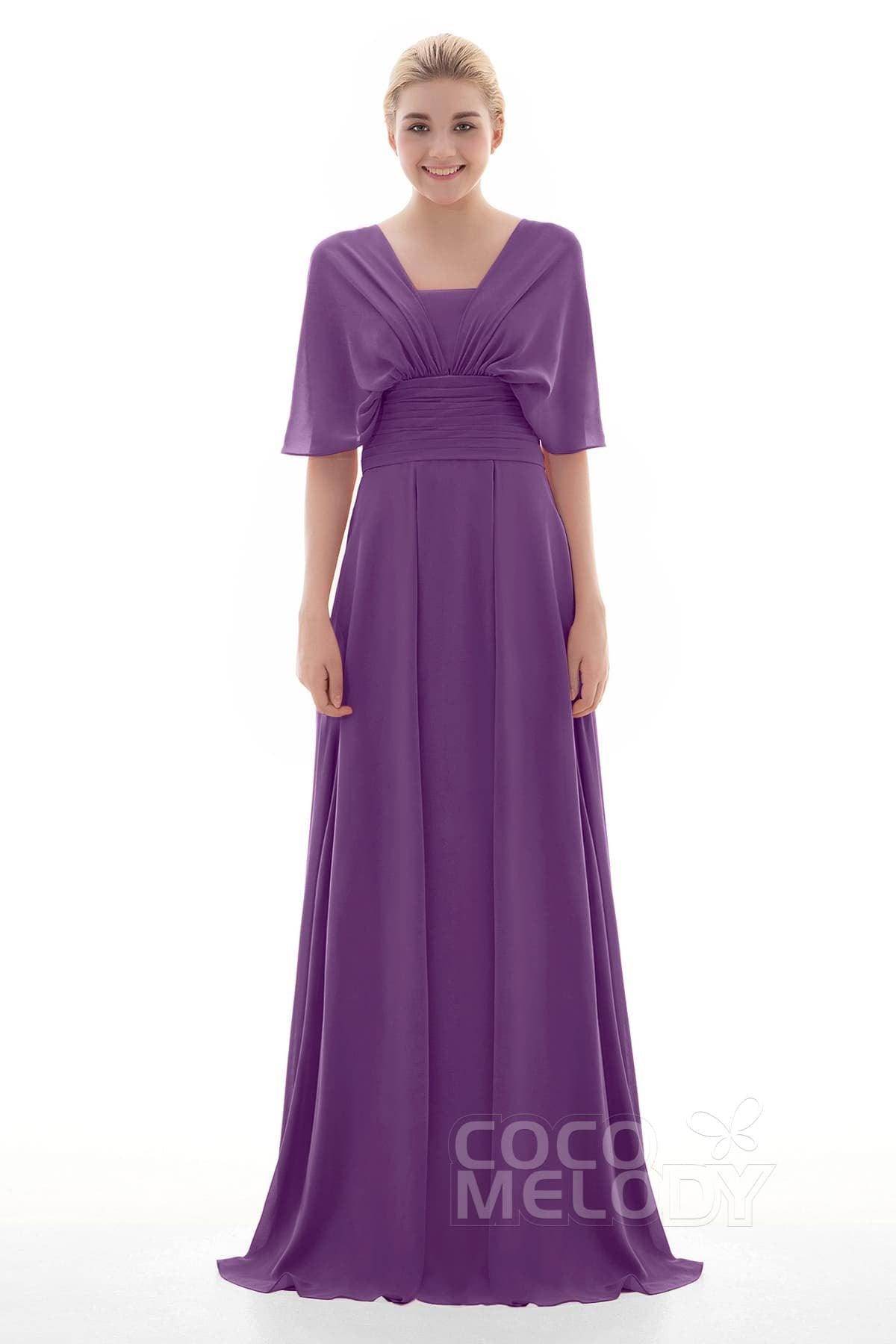 Sheath Floor Length Chiffon Bridesmaid Dress JOZF15001