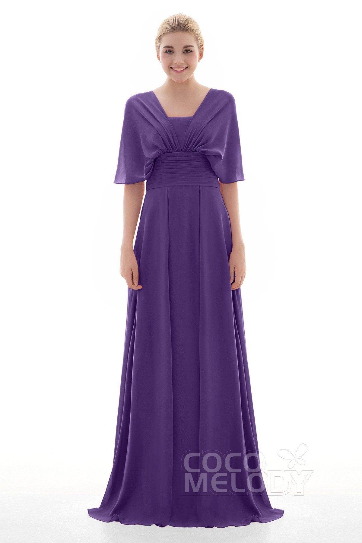 Sheath Floor Length Chiffon Bridesmaid Dress JOZF15001