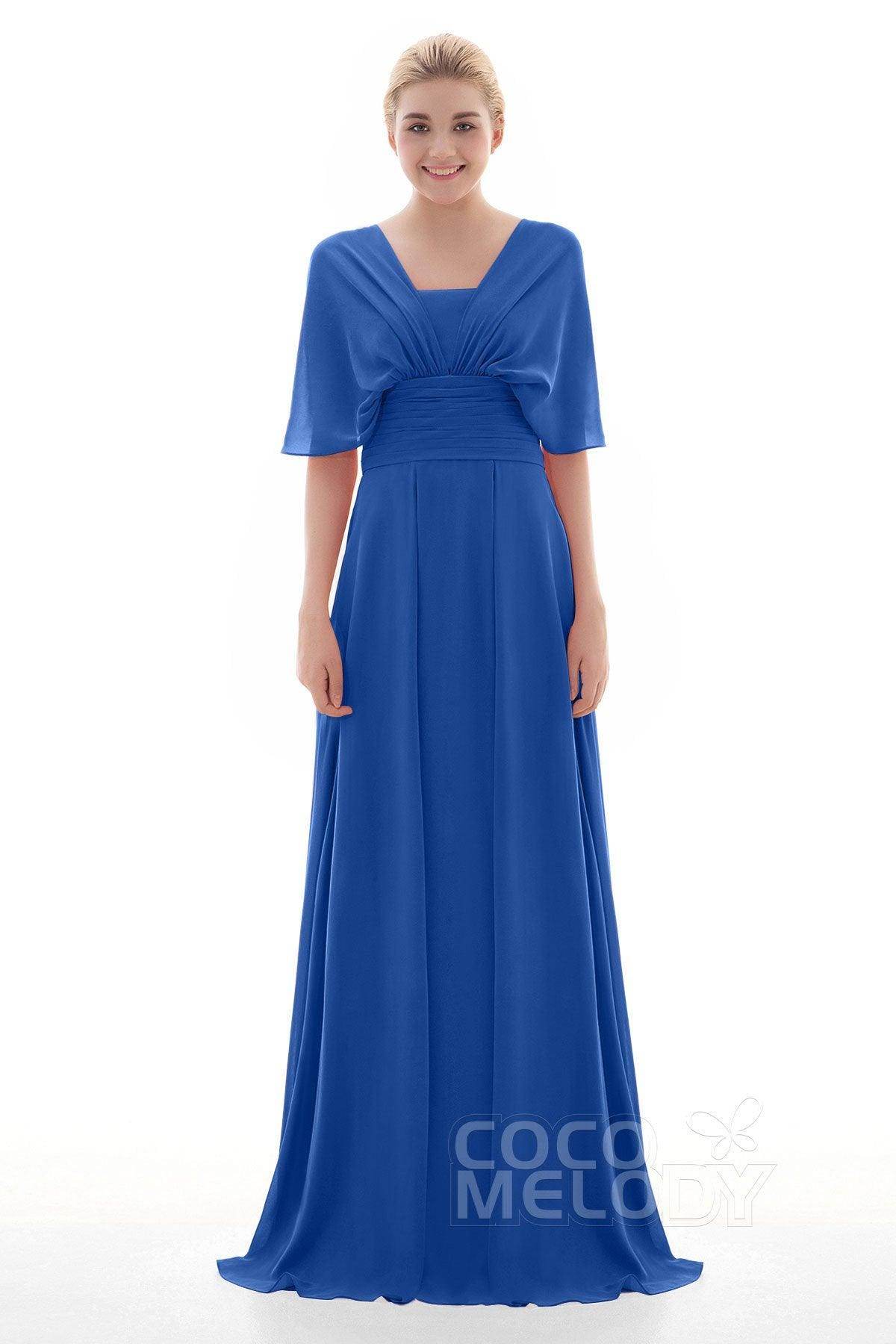 Sheath Floor Length Chiffon Bridesmaid Dress JOZF15001