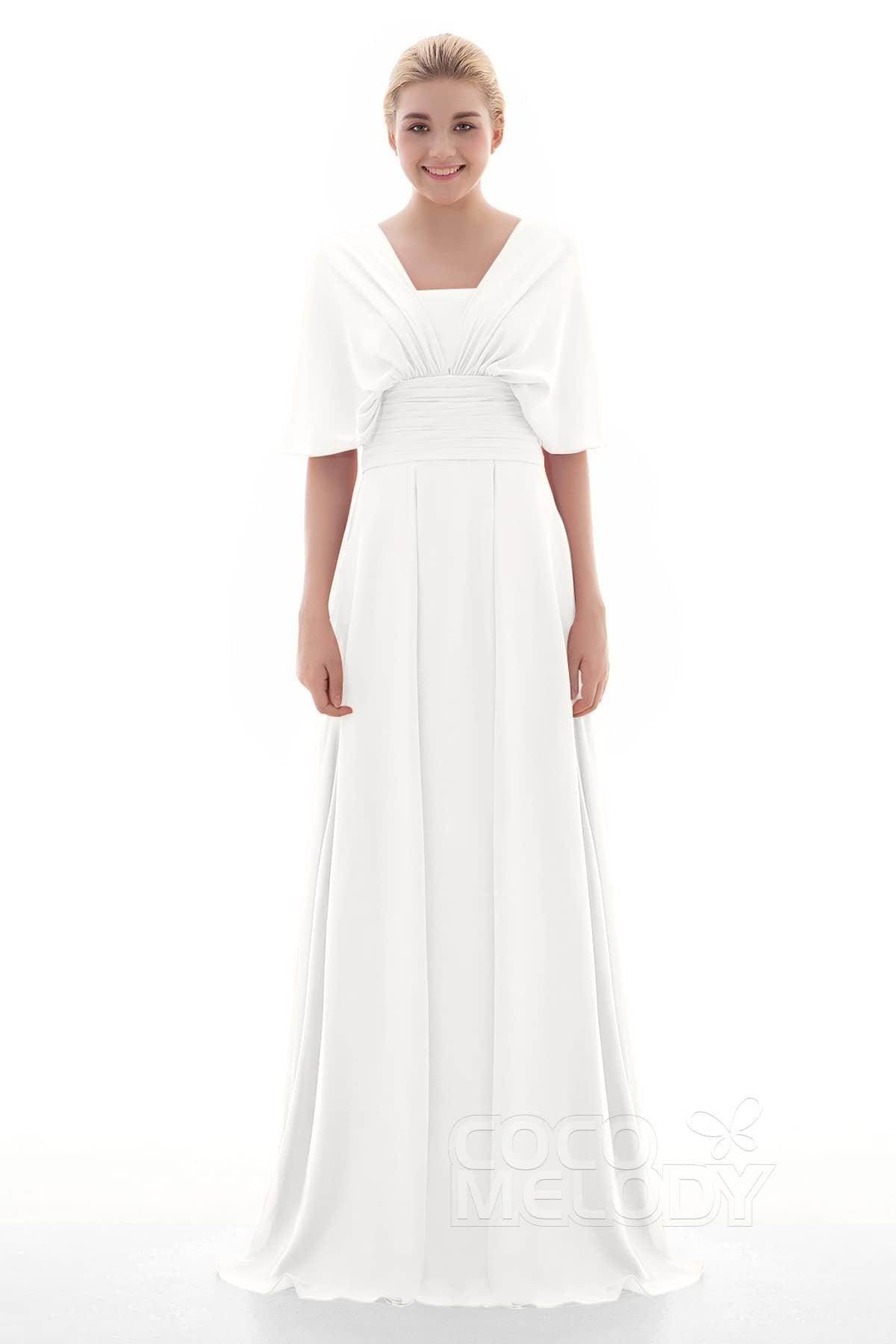 Sheath Floor Length Chiffon Bridesmaid Dress JOZF15001
