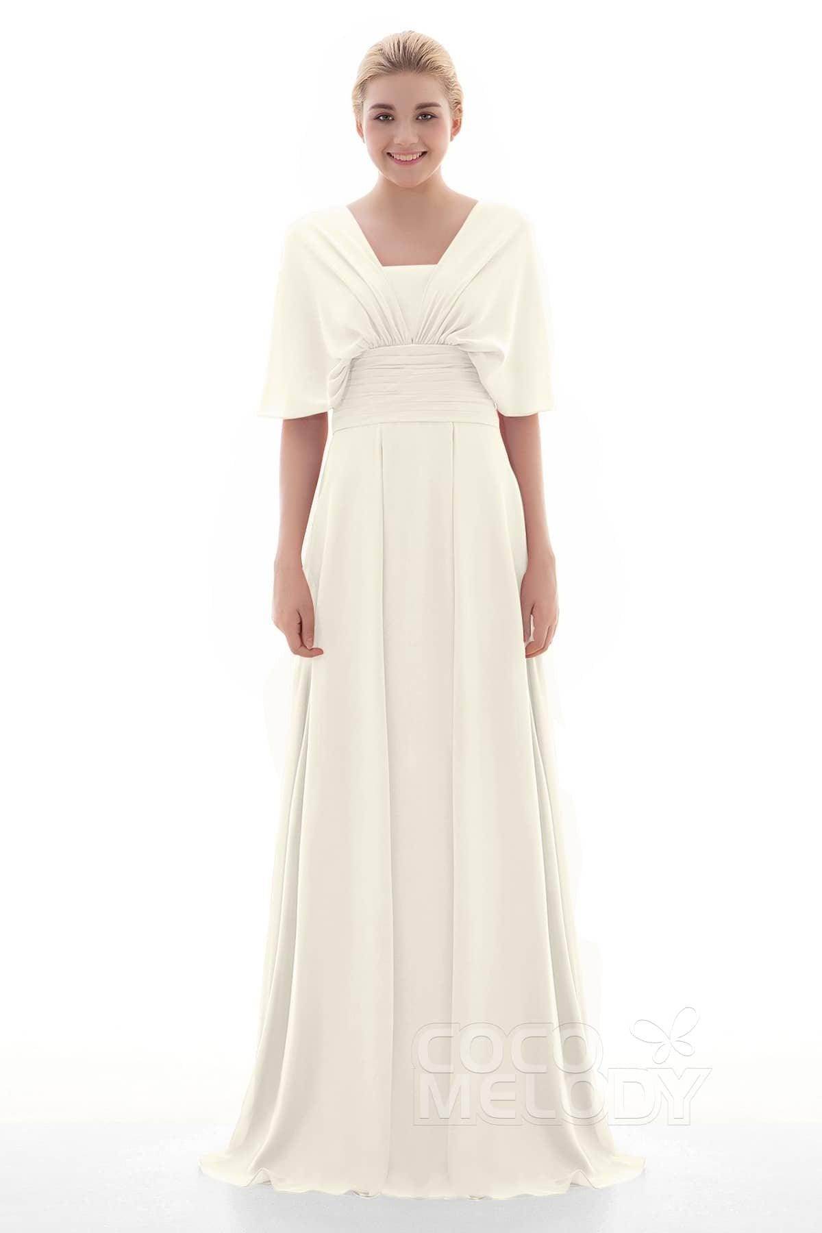 Sheath Floor Length Chiffon Bridesmaid Dress JOZF15001