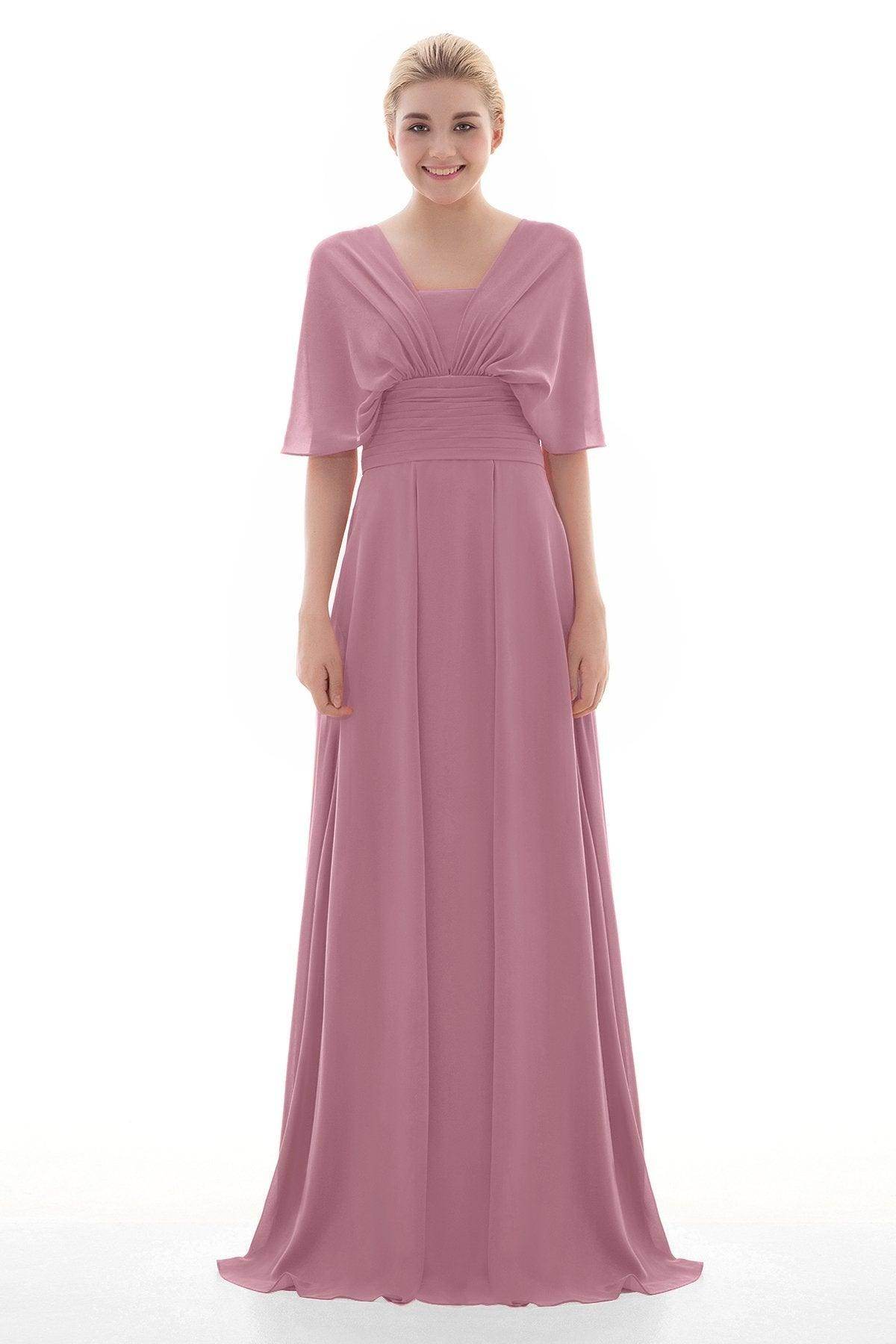 Sheath Floor Length Chiffon Bridesmaid Dress JOZF15001