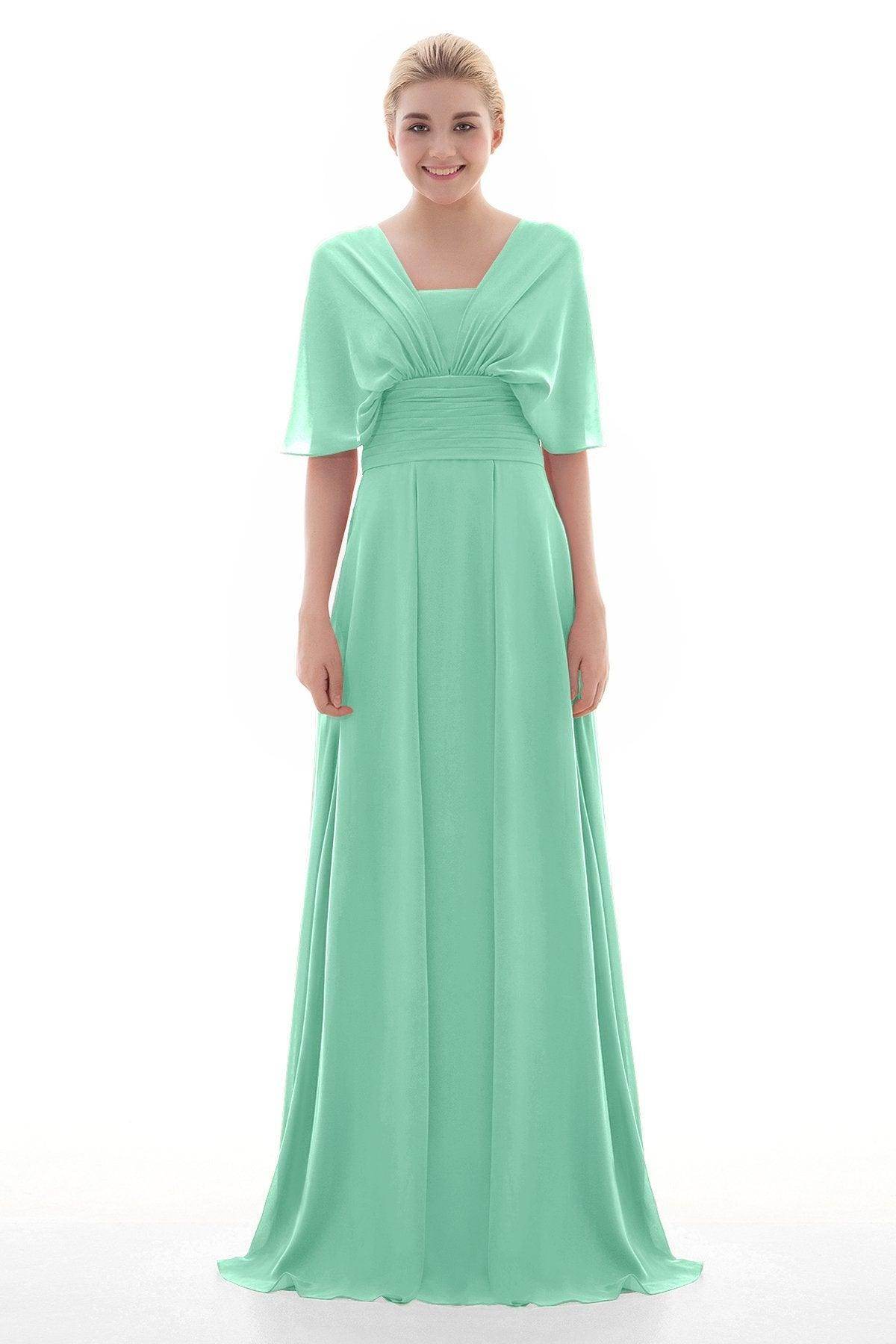 Sheath Floor Length Chiffon Bridesmaid Dress JOZF15001