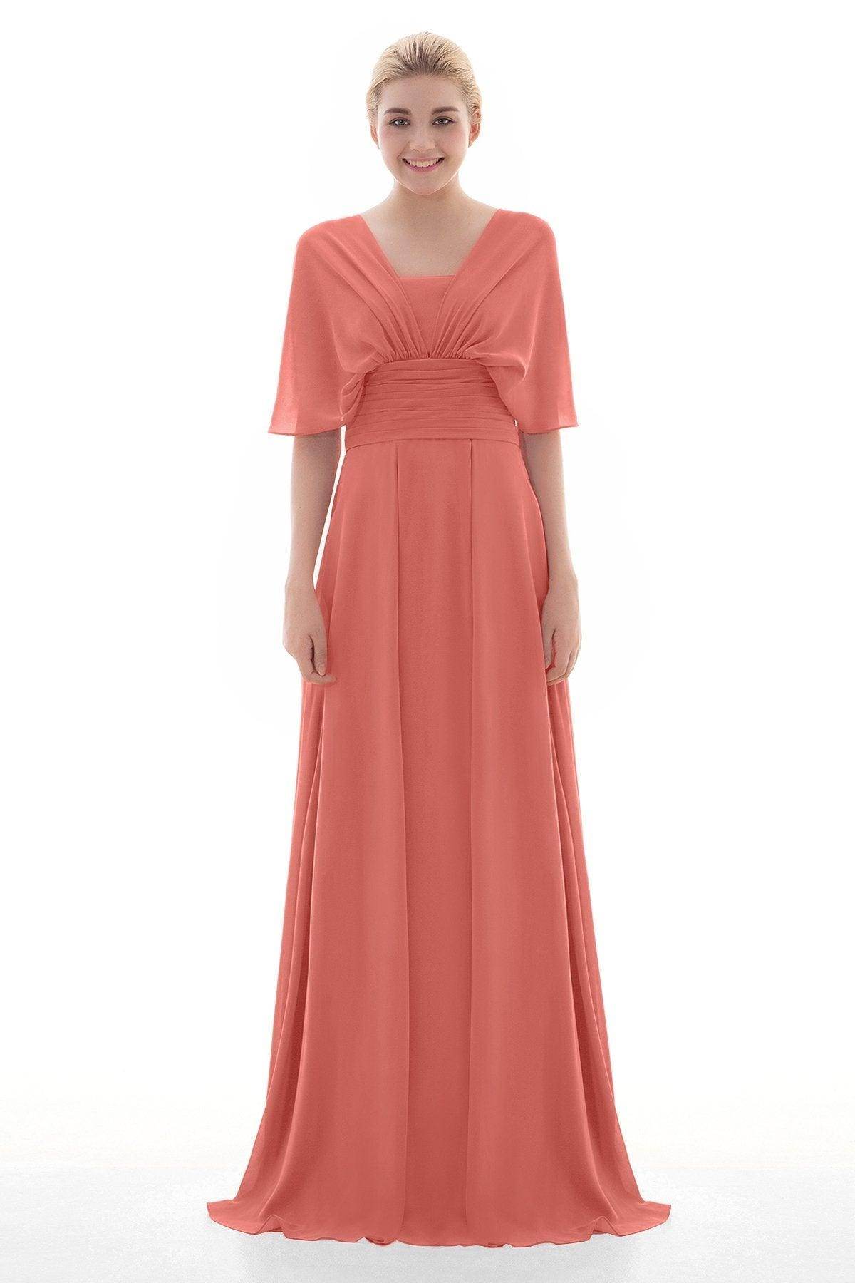 Sheath Floor Length Chiffon Bridesmaid Dress JOZF15001