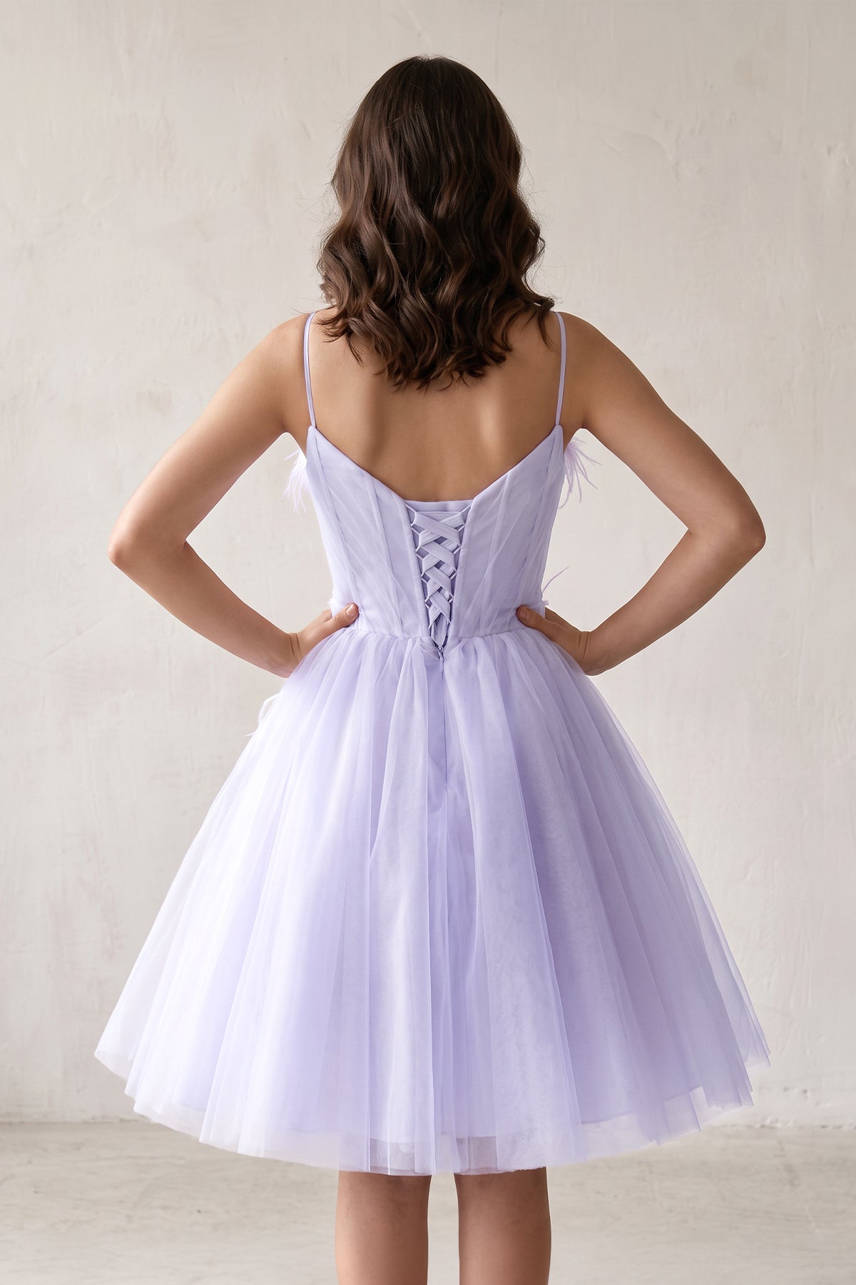 A Line Sweetheart Spaghetti Straps Tulle Short Homecoming Dresses