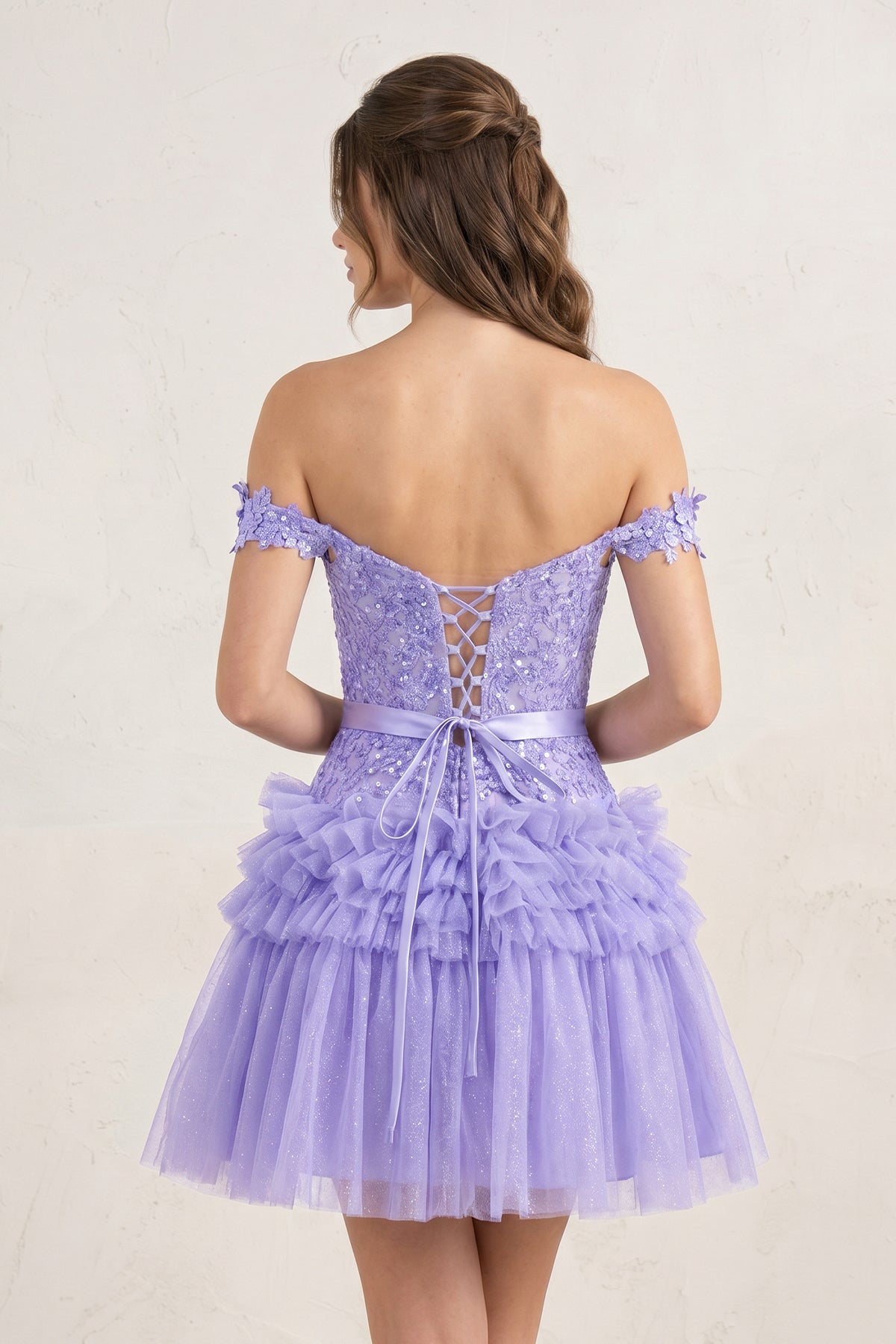 A Line Tulle Tiered Short Homecoming Dress