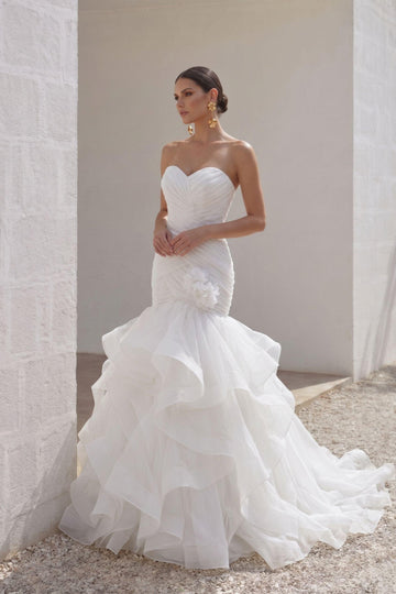 Trumpet-Mermaid Court Train Organza Wedding Dress LD3817