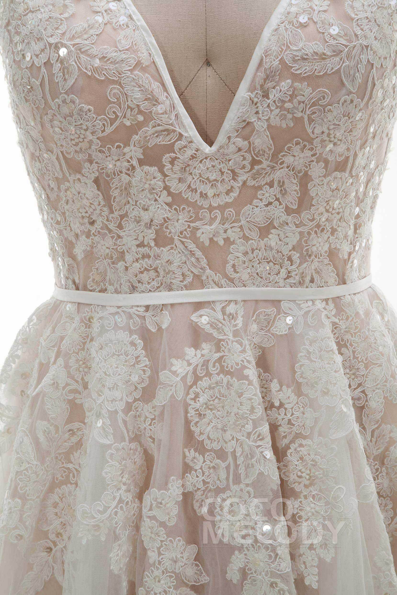 A-Line Court Train Tulle and Lace Wedding Dress LD3932