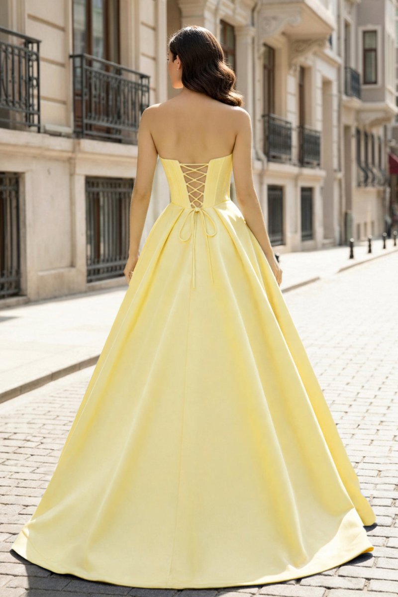 A-Line Beaded Sweetheart Royal Blue Satin Prom Dress