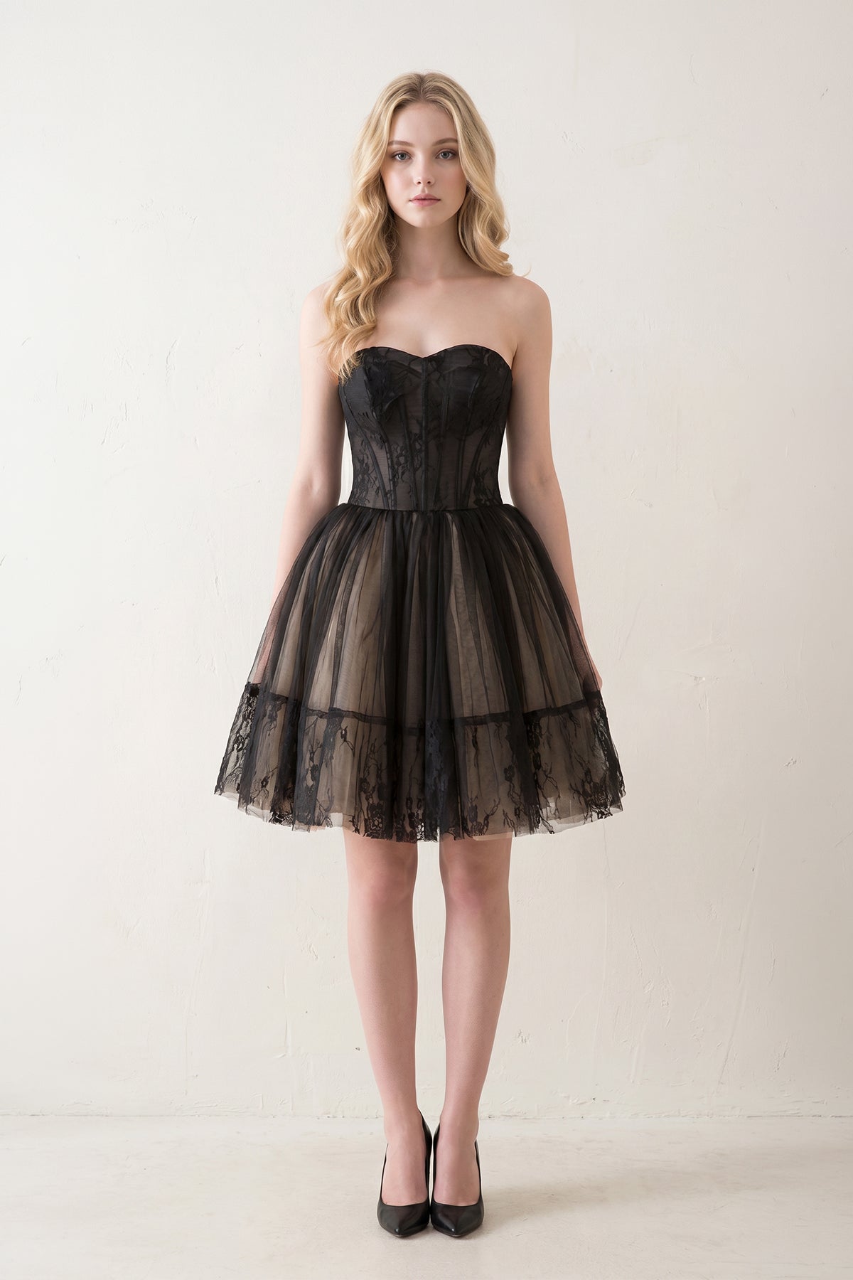 A line Strapless Tulle Homecoming Dress