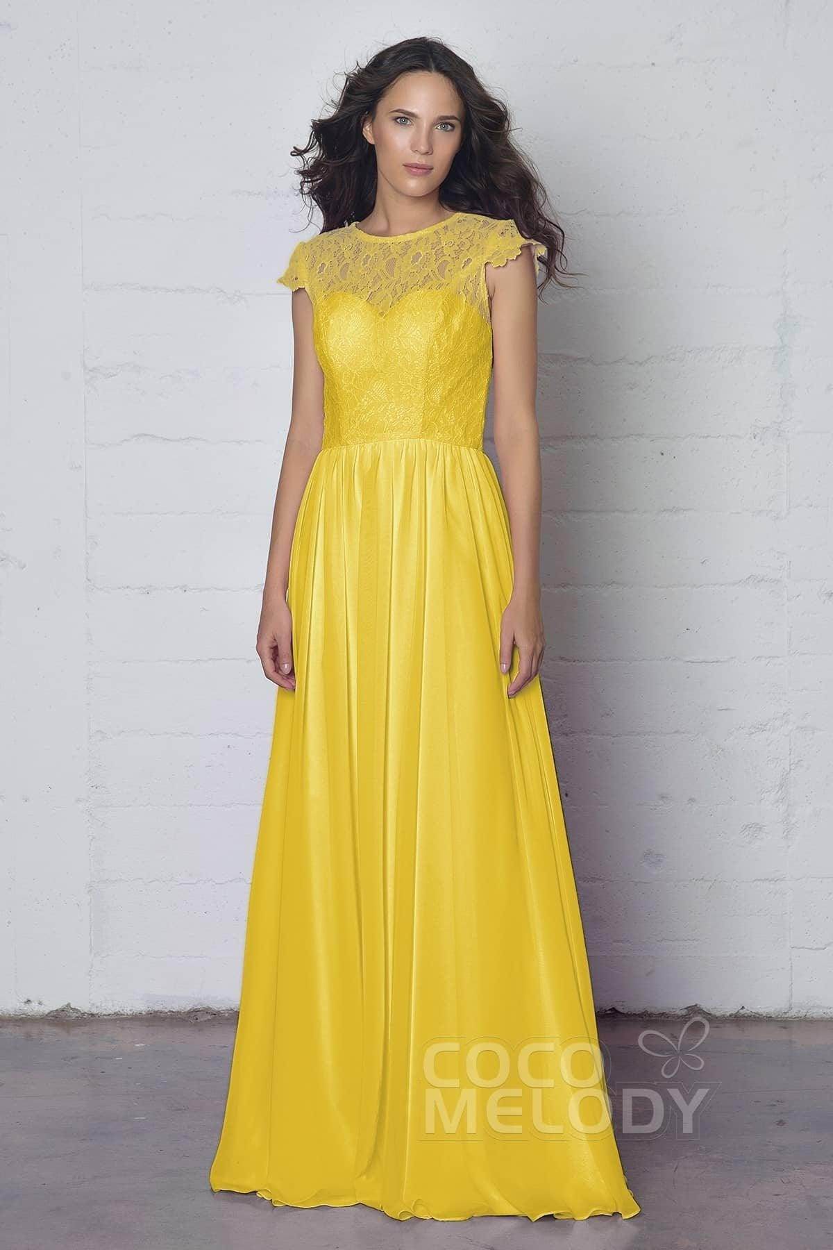Sheath-Column Floor Length Lace and Chiffon Dress LOZF1503E