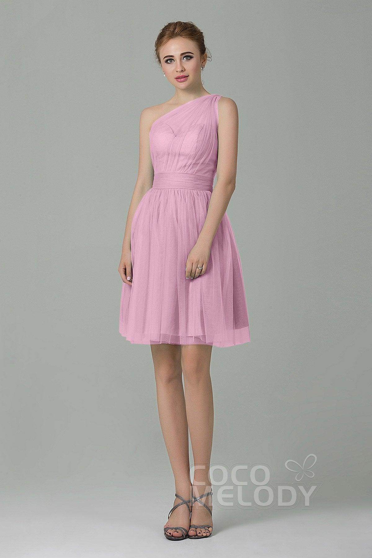 A-Line Short-Mini Tulle Bridesmaid Dress LOZM1503F