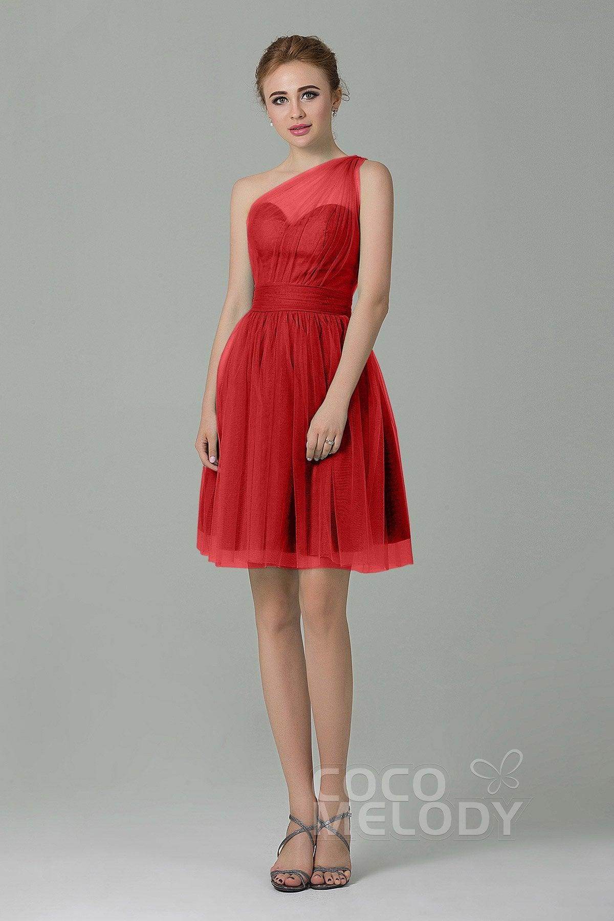 A-Line Short-Mini Tulle Bridesmaid Dress LOZM1503F
