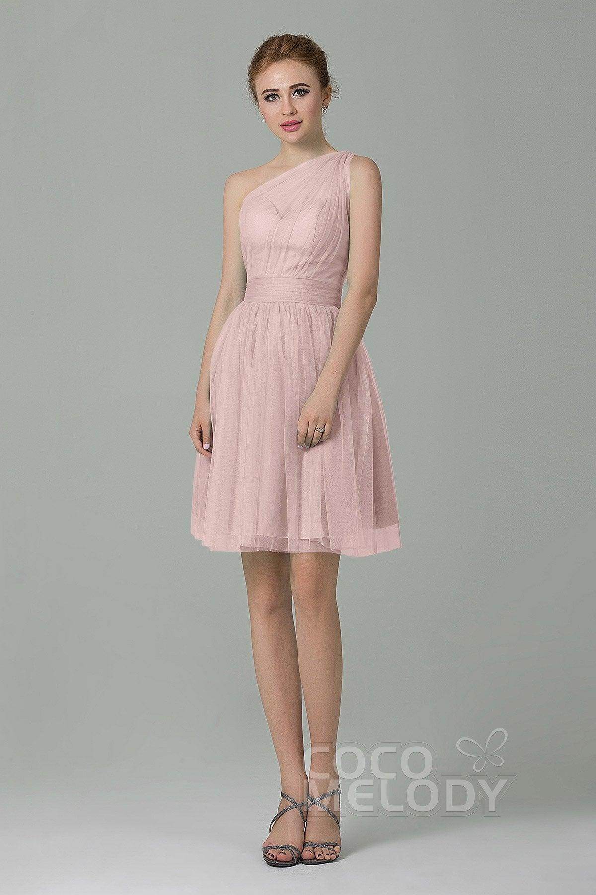 A-Line Short-Mini Tulle Bridesmaid Dress LOZM1503F