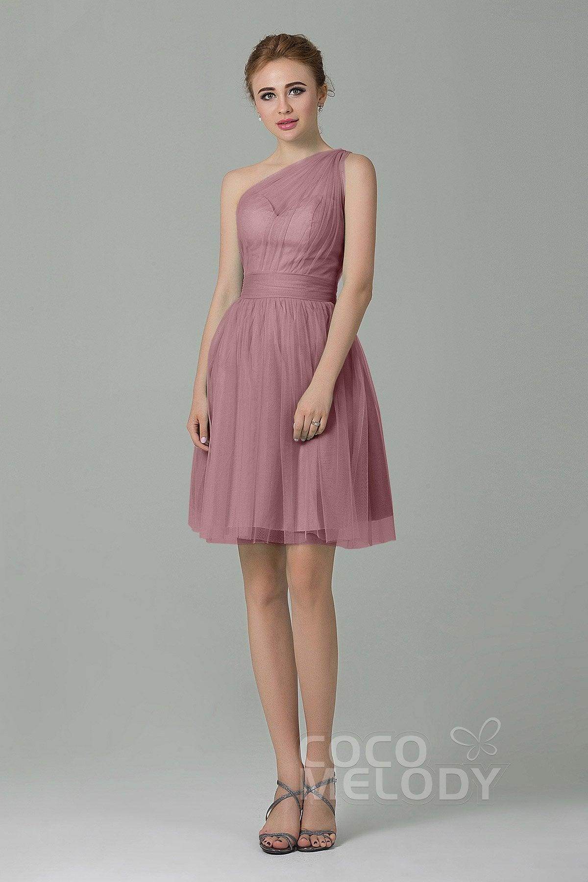 A-Line Short-Mini Tulle Bridesmaid Dress LOZM1503F
