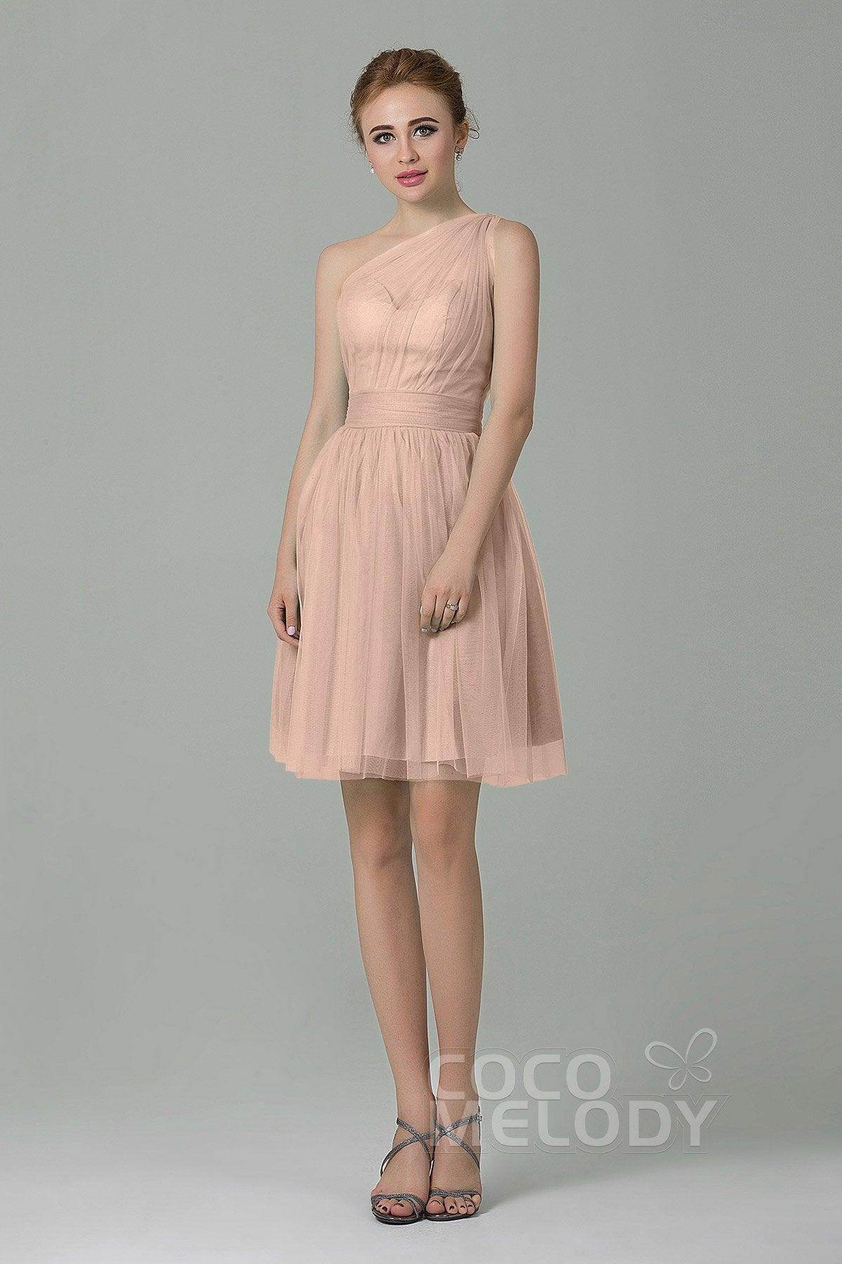A-Line Short-Mini Tulle Bridesmaid Dress LOZM1503F