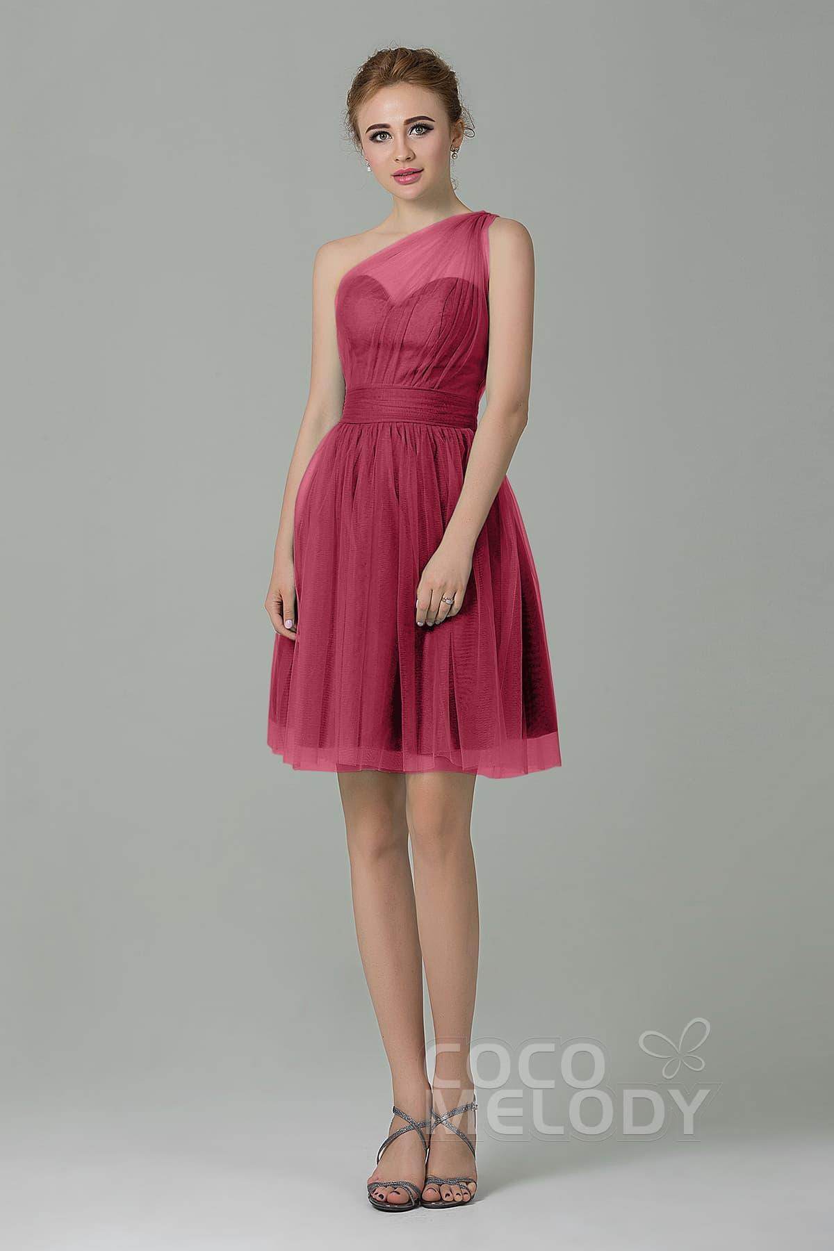 A-Line Short-Mini Tulle Bridesmaid Dress LOZM1503F