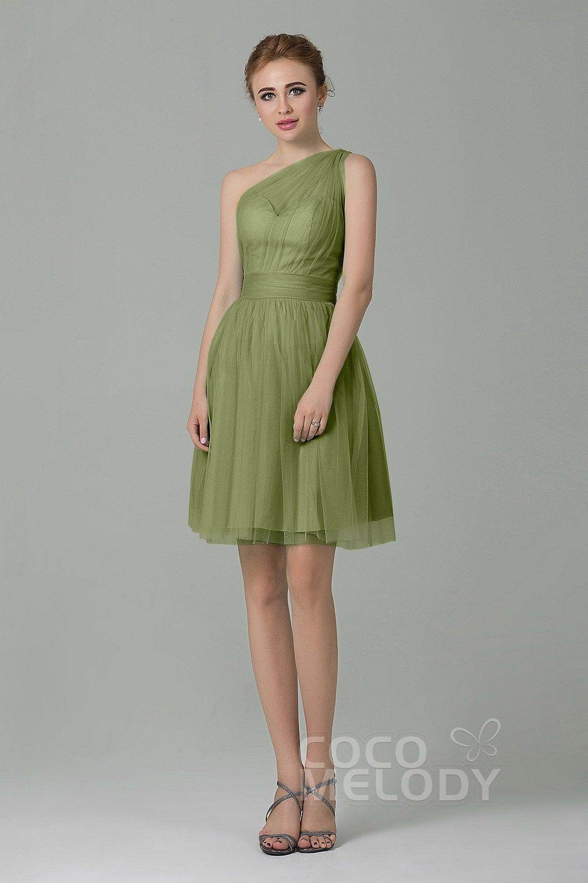 A-Line Short-Mini Tulle Bridesmaid Dress LOZM1503F