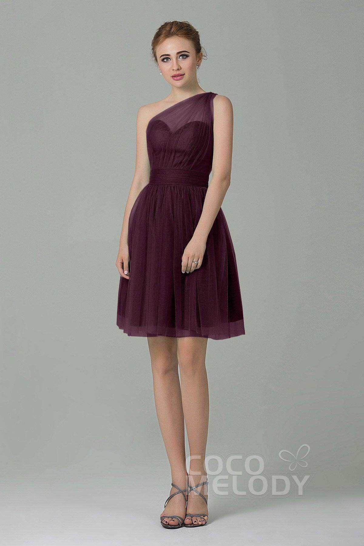 A-Line Short-Mini Tulle Bridesmaid Dress LOZM1503F