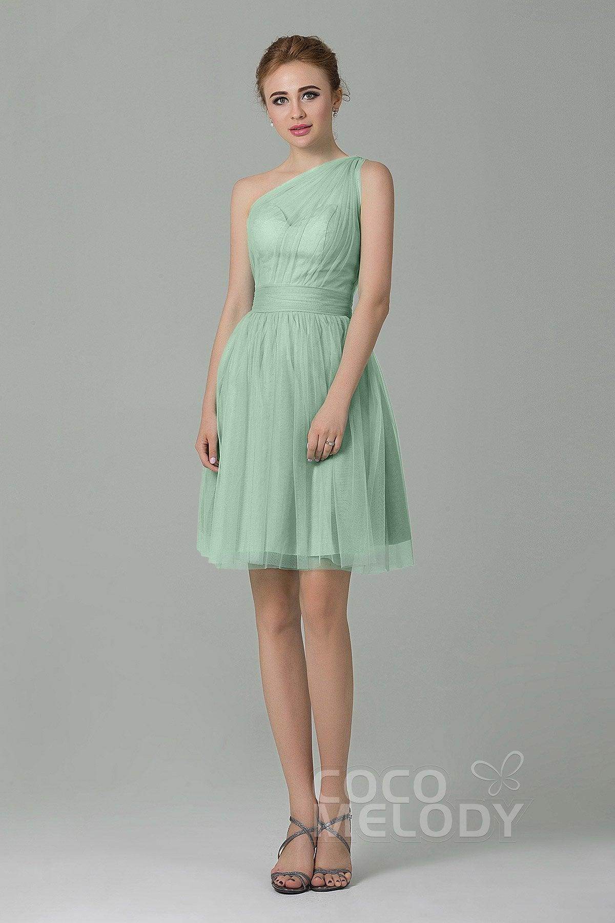 A-Line Short-Mini Tulle Bridesmaid Dress LOZM1503F