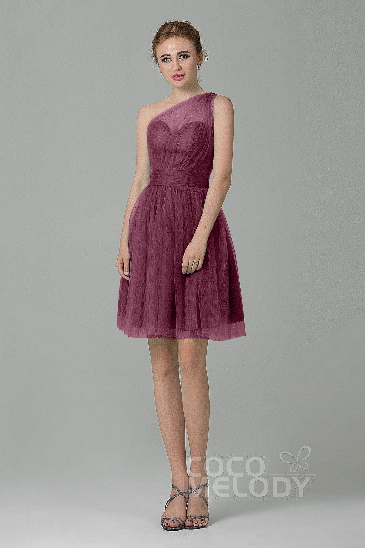 A-Line Short-Mini Tulle Bridesmaid Dress LOZM1503F
