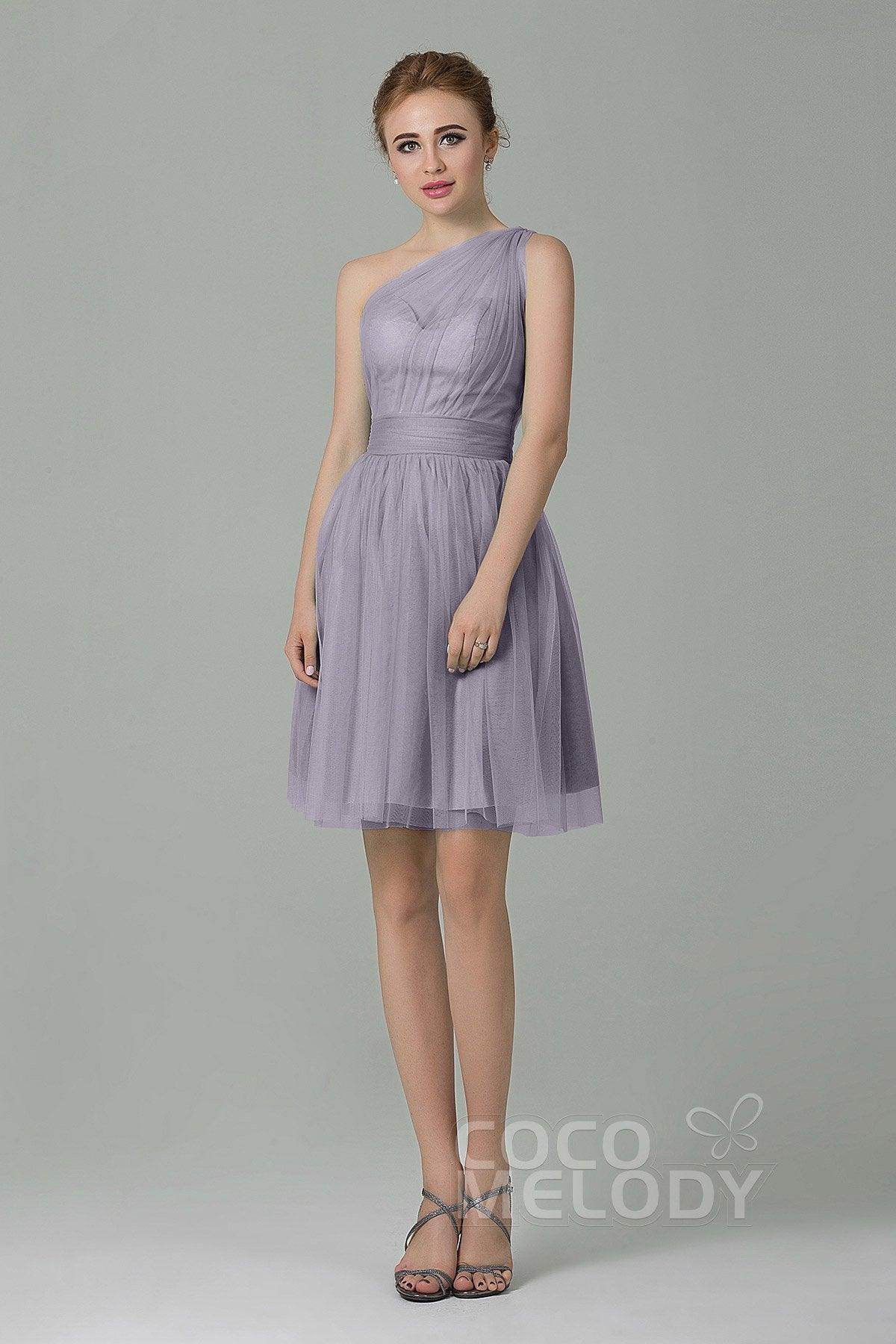 A-Line Short-Mini Tulle Bridesmaid Dress LOZM1503F